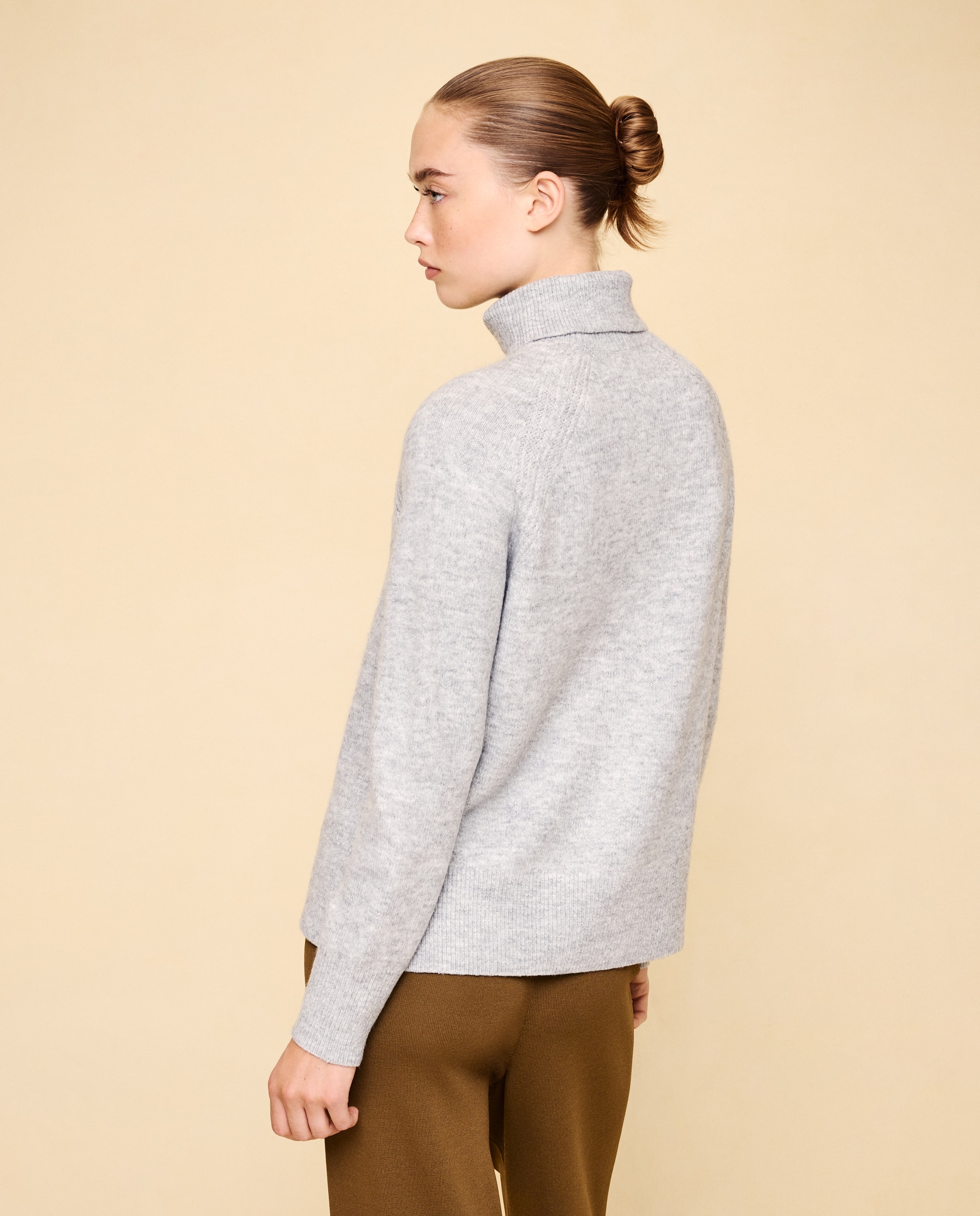 Jersey cuello alto soft de mujer - Easy Wear - Gris claro Gris claro-3