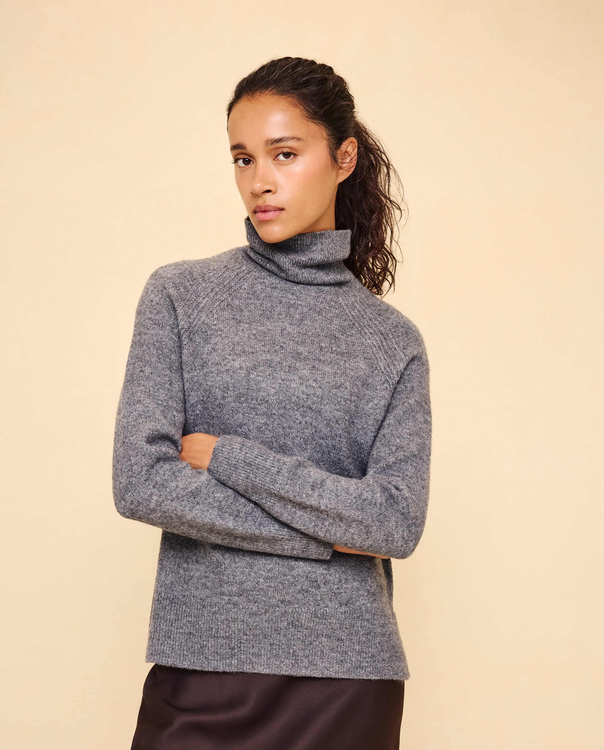 Jersey cuello alto soft de mujer - Easy Wear - 830 Antracita 830 Antracita-1