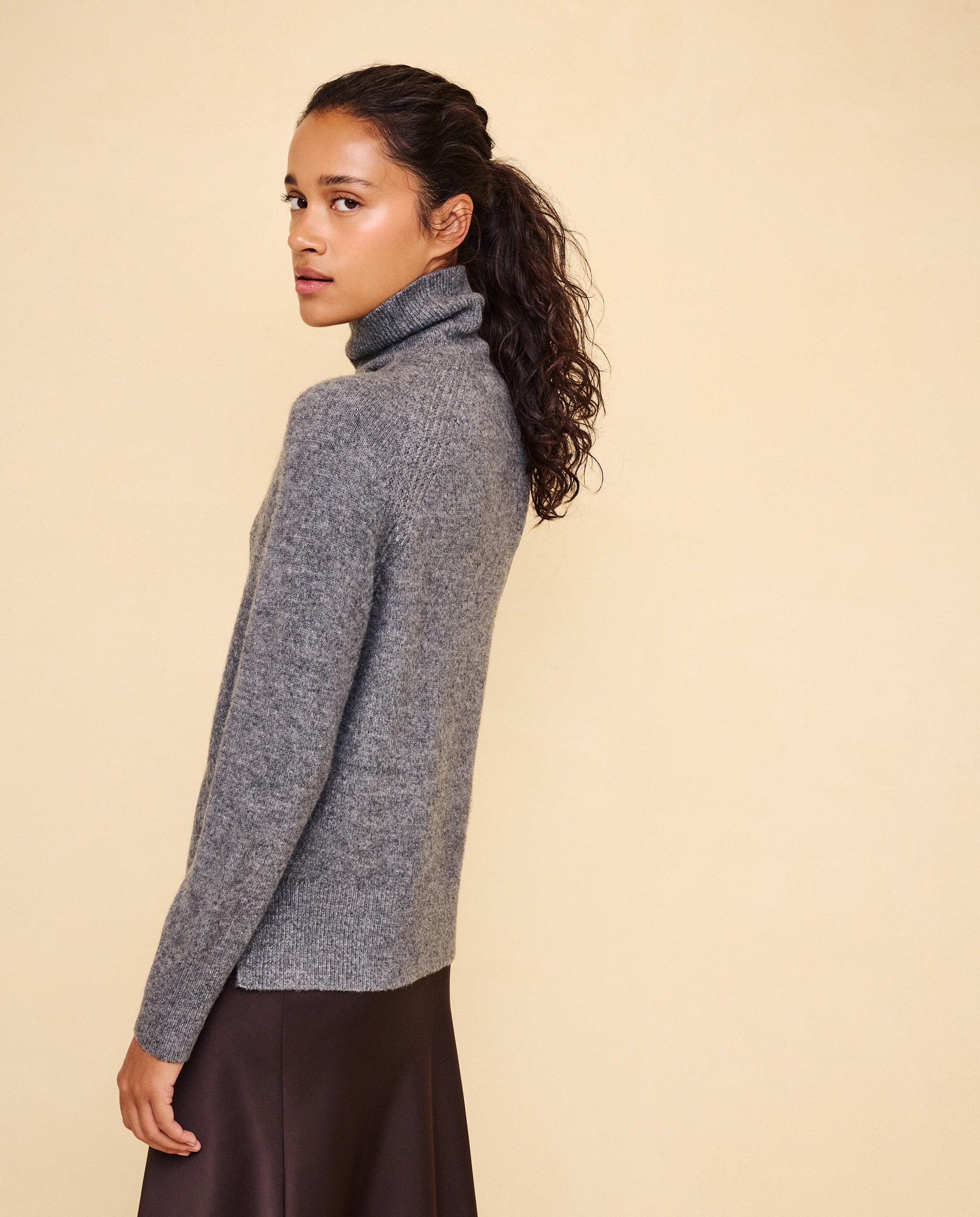 Jersey cuello alto soft de mujer - Easy Wear - 830 Antracita 830 Antracita-3