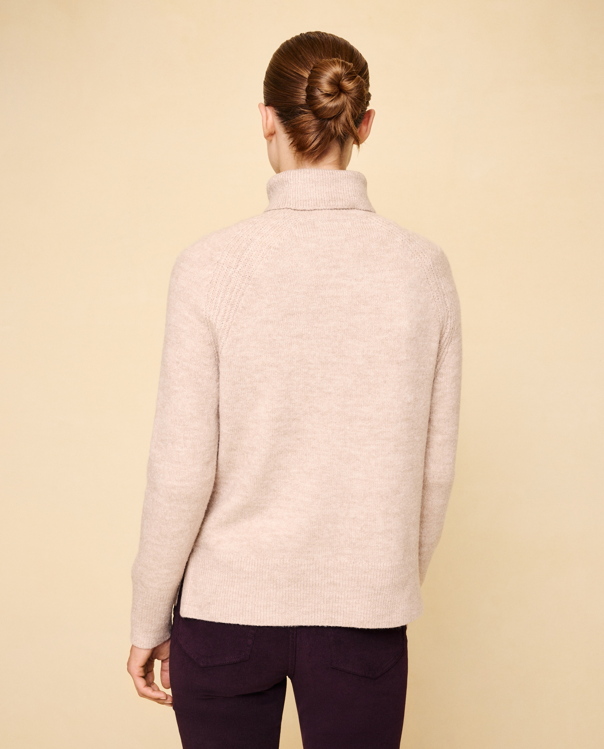 Jersey cuello alto soft de mujer - Easy Wear - Tostado Tostado-3