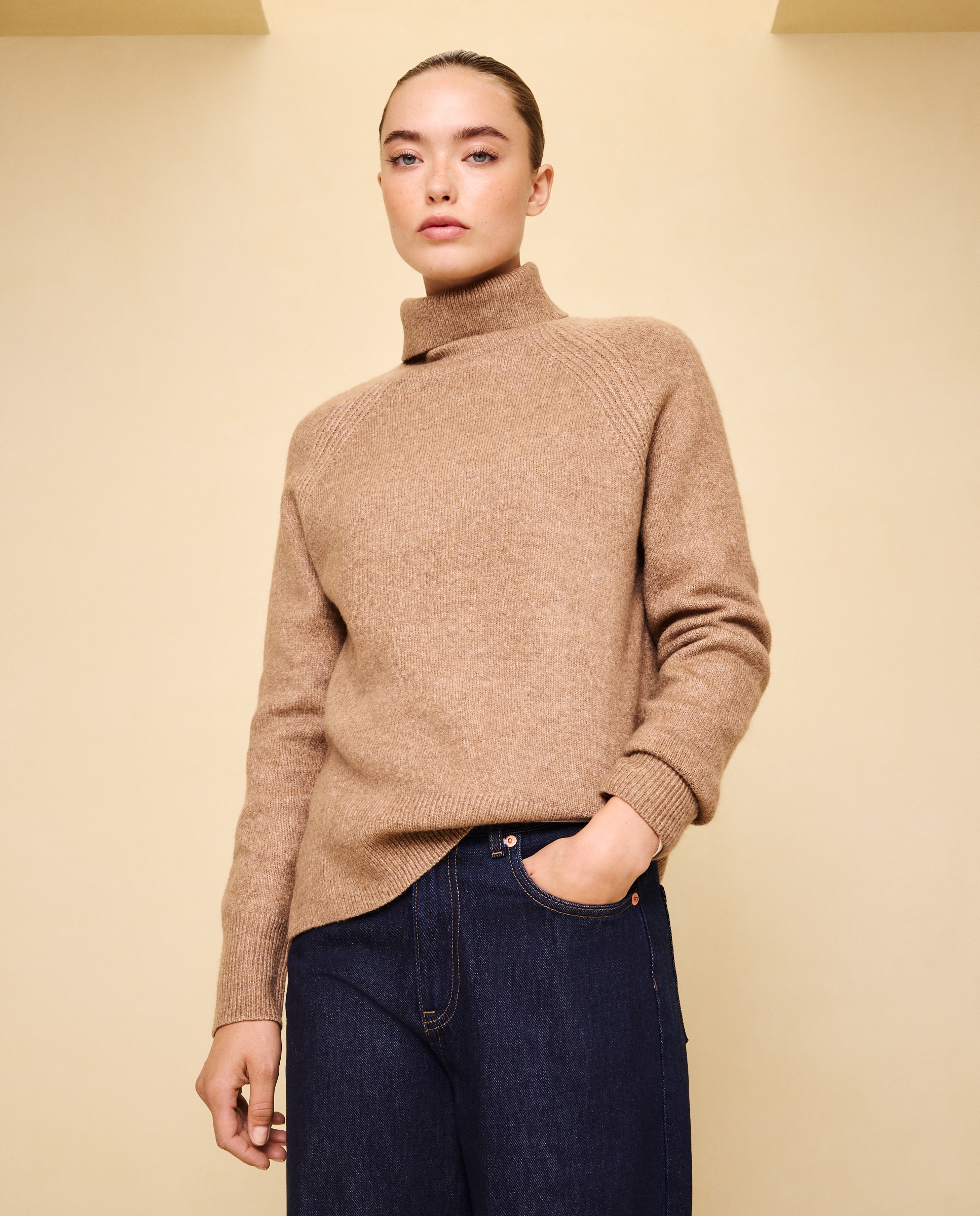 Jersey cuello alto soft de mujer - Easy Wear - 730 Camel 730 Camel-2
