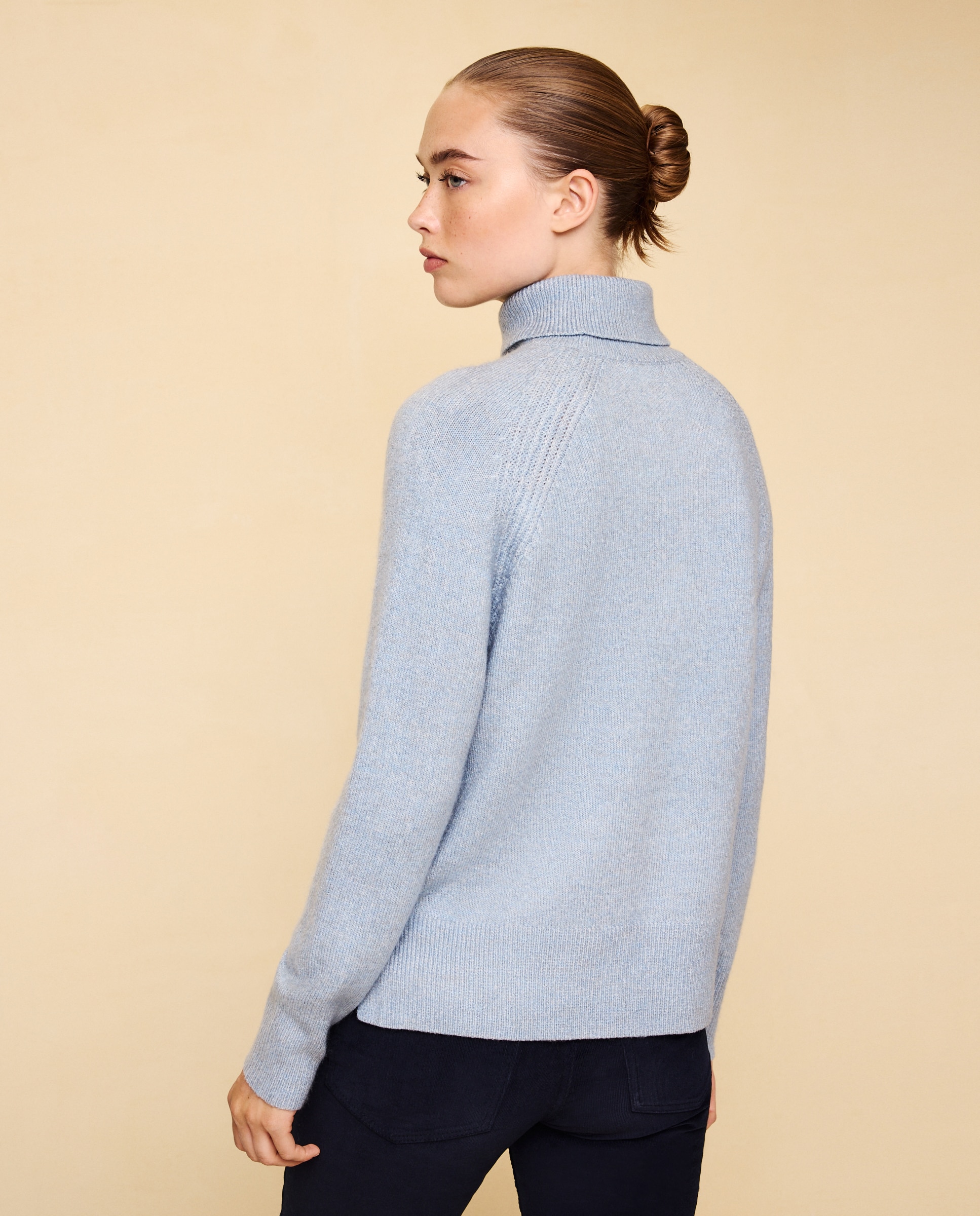 Jersey cuello alto soft de mujer - Easy Wear - Añil Añil-3