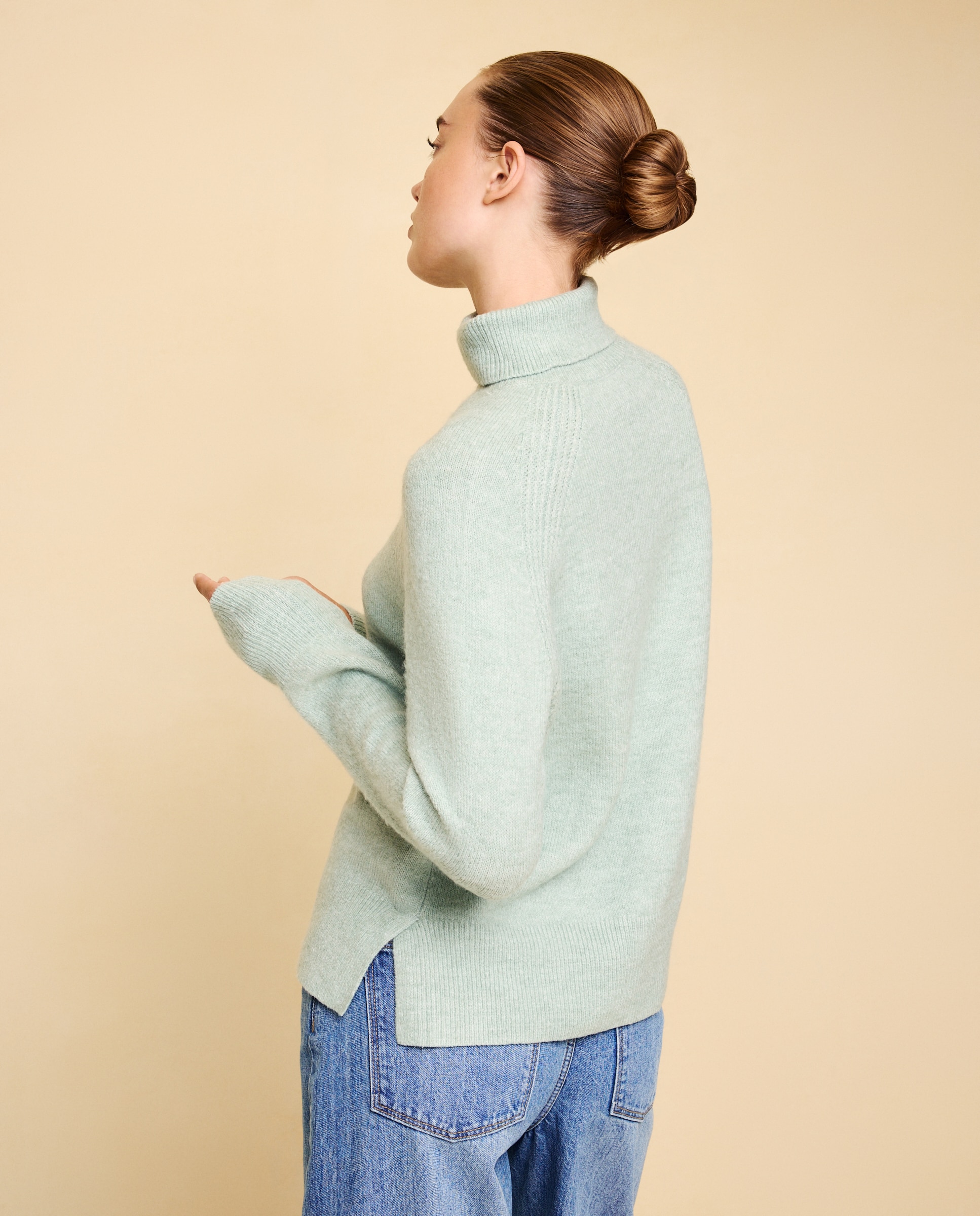 Jersey cuello alto soft de mujer - Easy Wear - 582 Verde agua 582 Verde agua-3