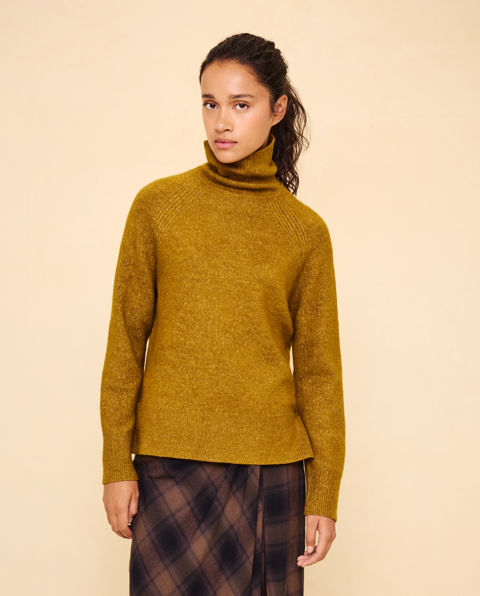 Jersey cuello alto soft de mujer - Easy Wear - 560 Oliva 560 Oliva-1
