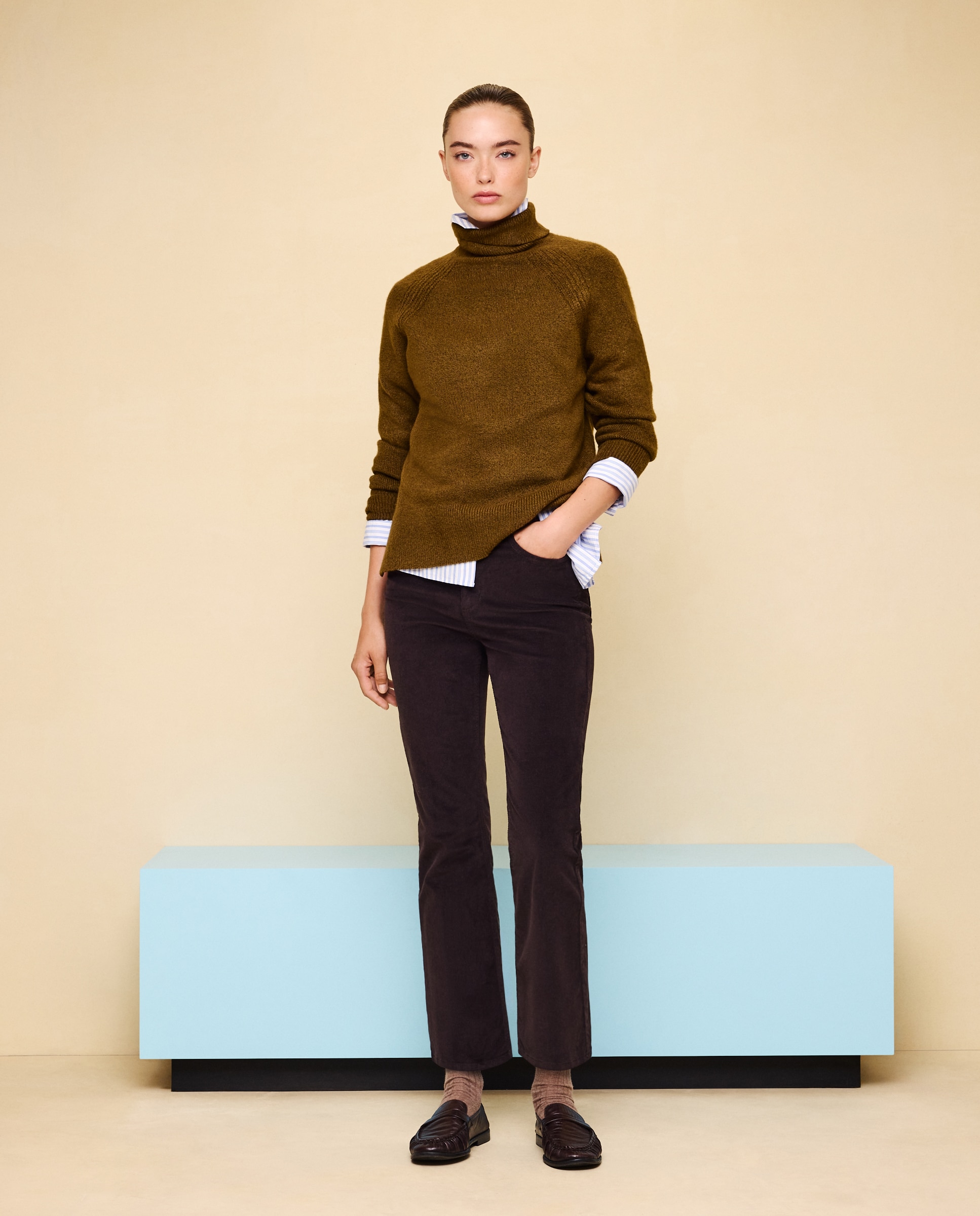 Jersey cuello alto soft de mujer - Easy Wear - 580 Musgo 580 Musgo-2