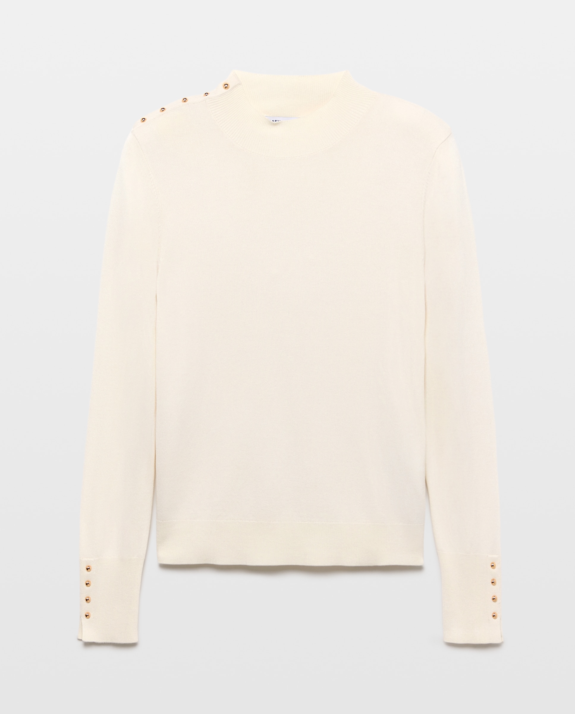 Jersey de mujer cuello perkins con botones - Easy Wear - 120 Crudo 120 Crudo-4