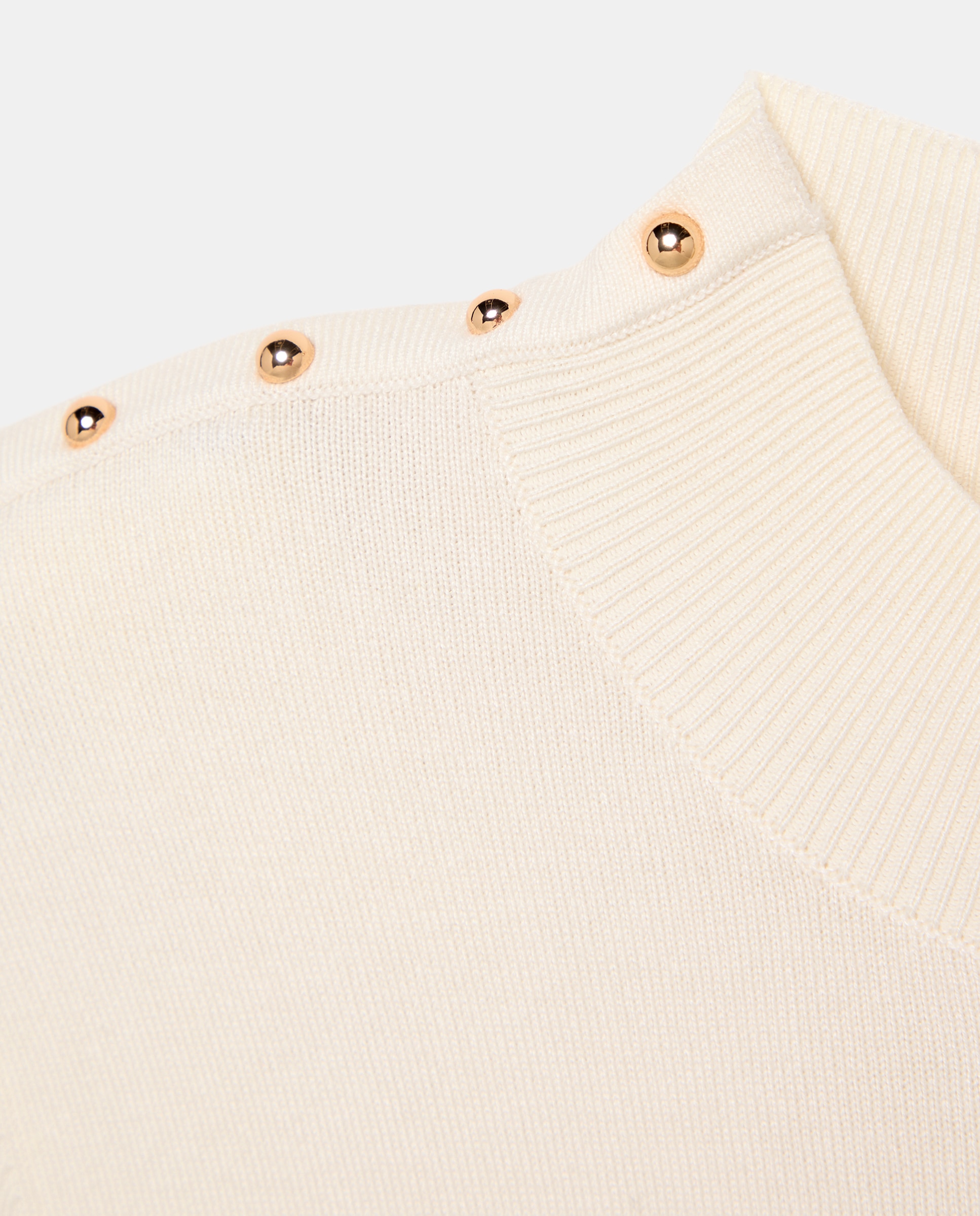 Jersey de mujer cuello perkins con botones - Easy Wear - 120 Crudo 120 Crudo-5