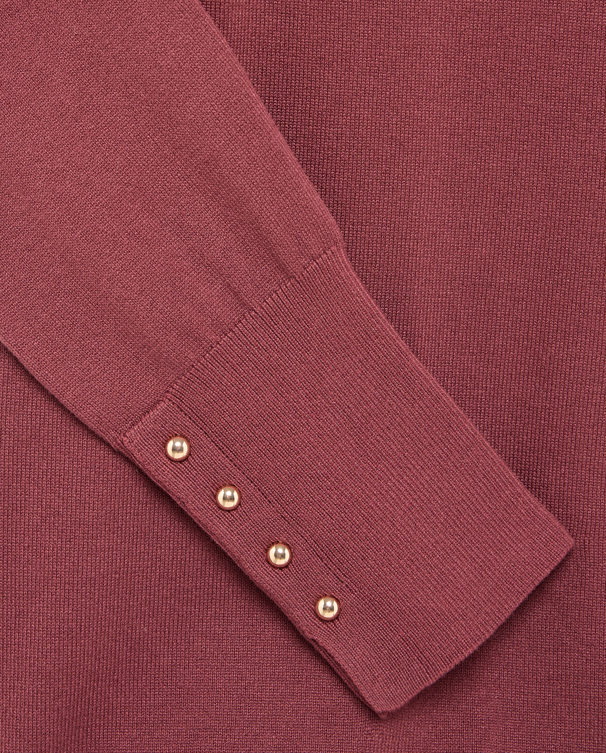 Jersey de mujer cuello perkins con botones - Easy Wear - 230 Rosa oscuro 230 Rosa oscuro-5
