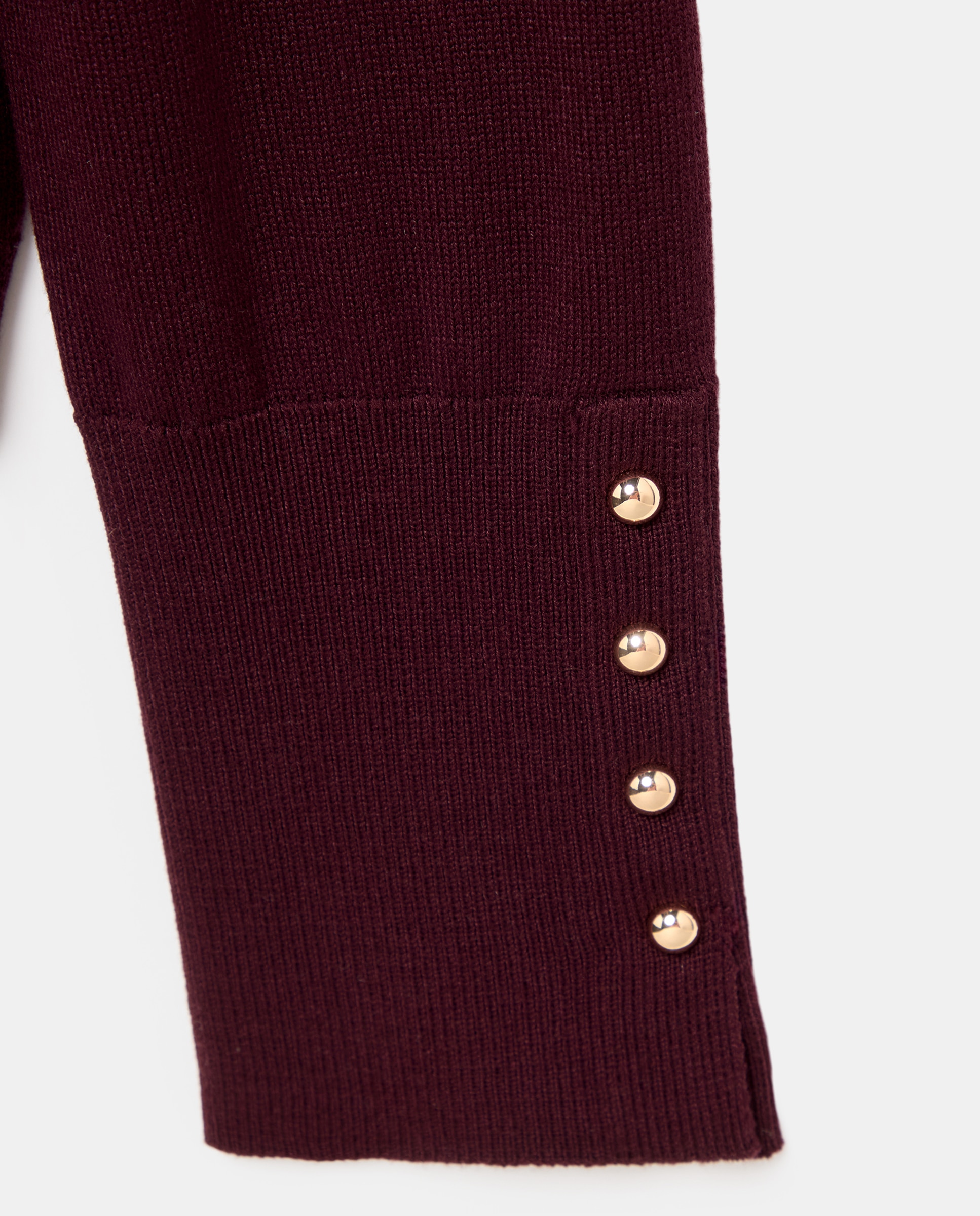 Jersey de mujer cuello perkins con botones - Easy Wear - Burdeos Burdeos-5