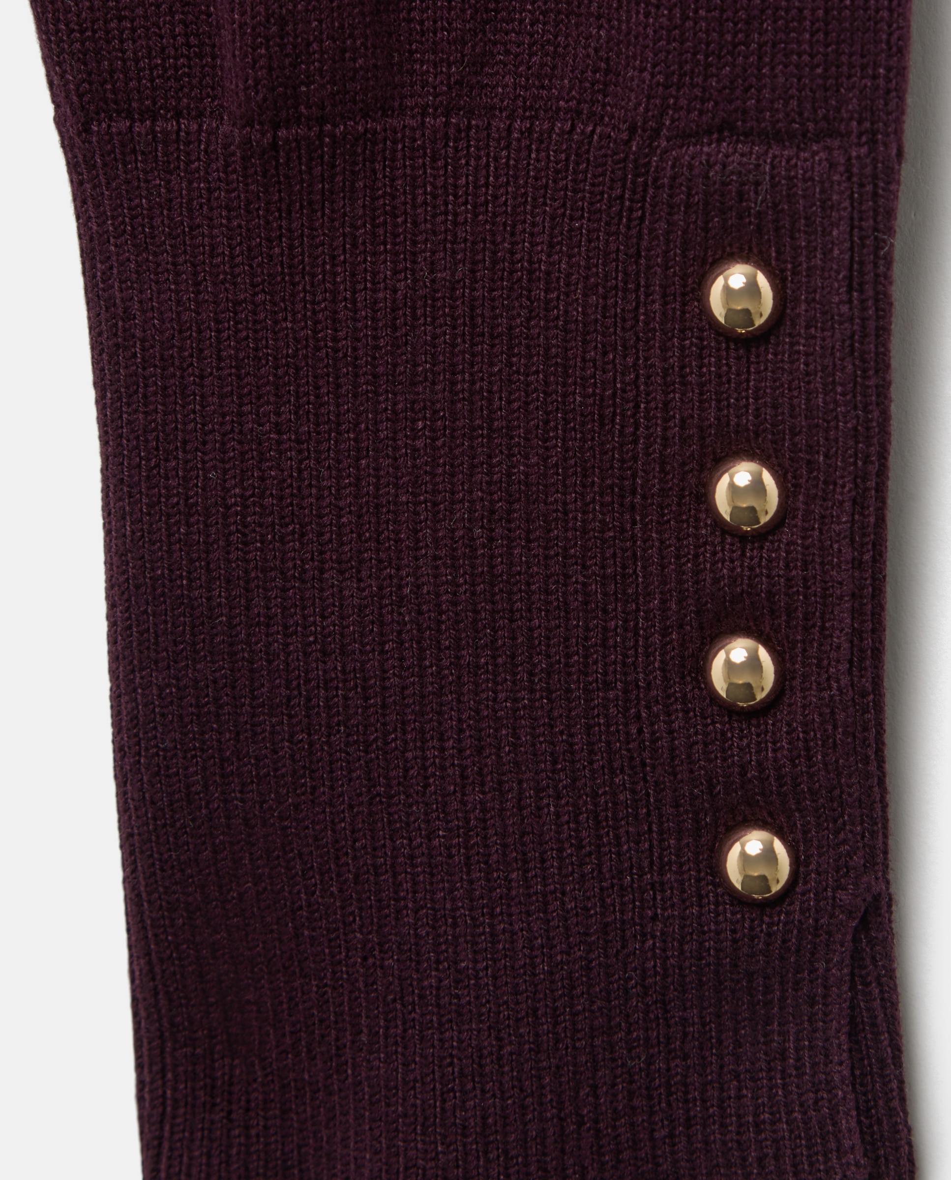 Jersey de mujer con cuello alto y botones en puño - Easy Wear - Ciruela Ciruela-2