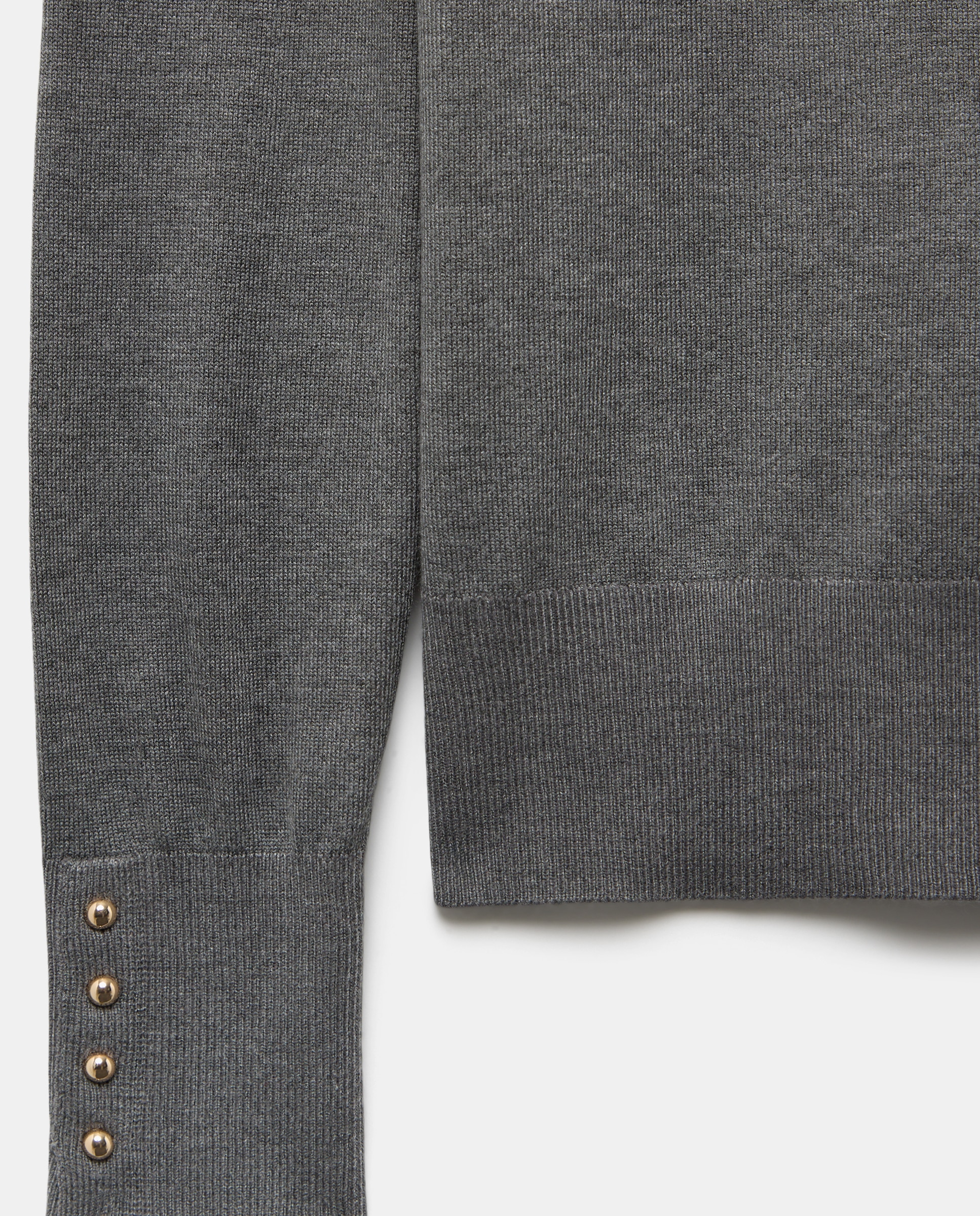 Jersey de mujer con cuello alto y botones en puño - Easy Wear - 820 Gris medio 820 Gris medio-2