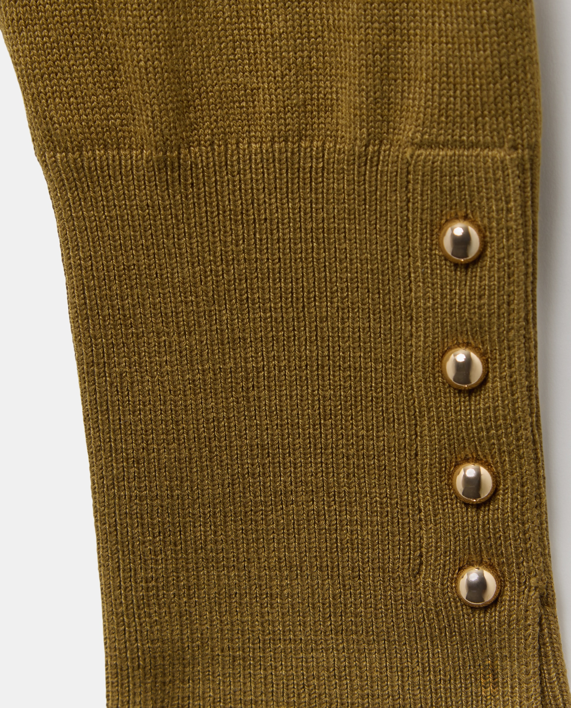 Jersey de mujer con cuello alto y botones en puño - Easy Wear - Verde Verde-5