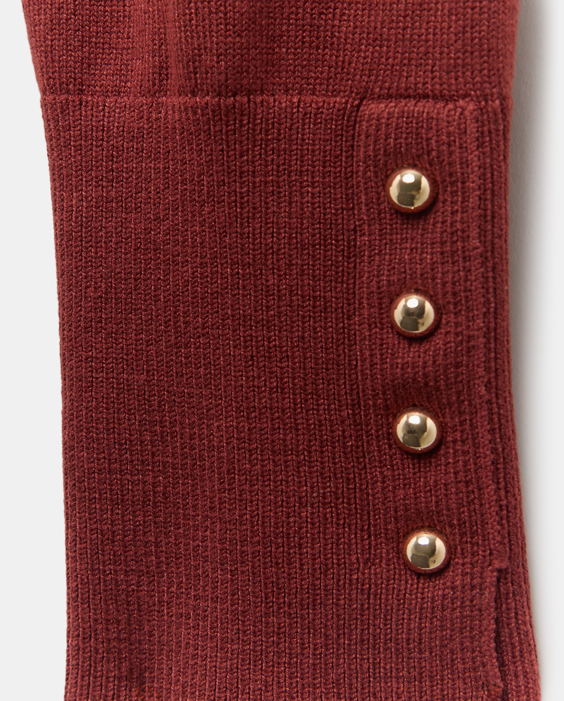 Camisola de Malha com Gola Alta e Botões no Punho Açafrão-2