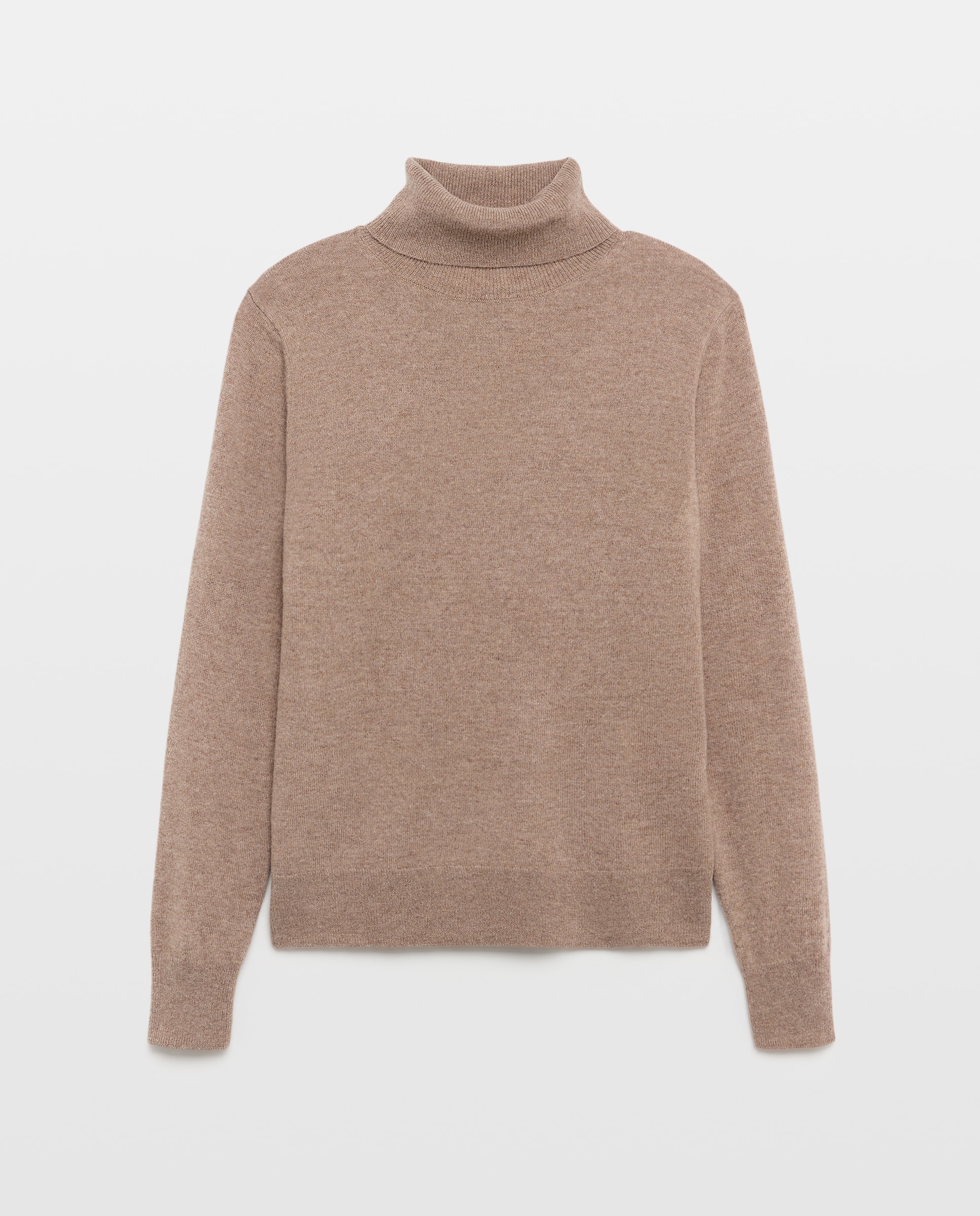 Jersey cuello vuelto en lana con cashmere de mujer. - Easy Wear - Visón claro Visón claro-4