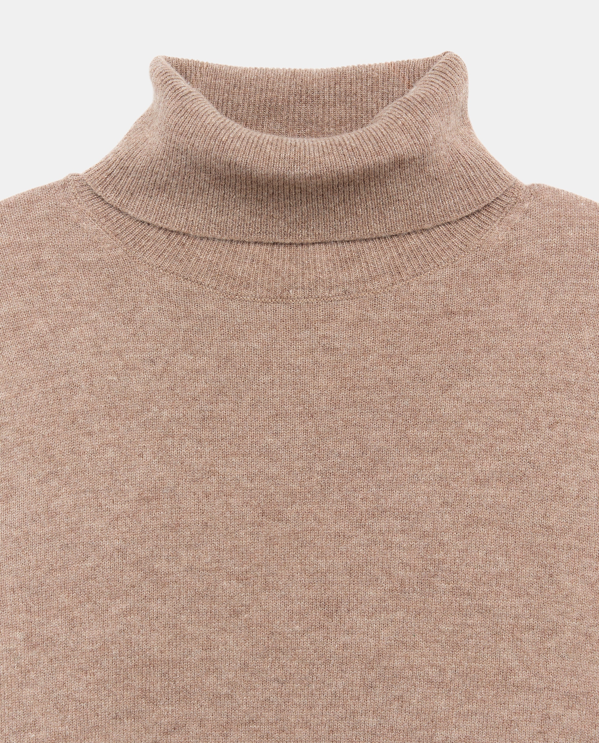 Jersey cuello vuelto en lana con cashmere de mujer. - Easy Wear - Visón claro Visón claro-5