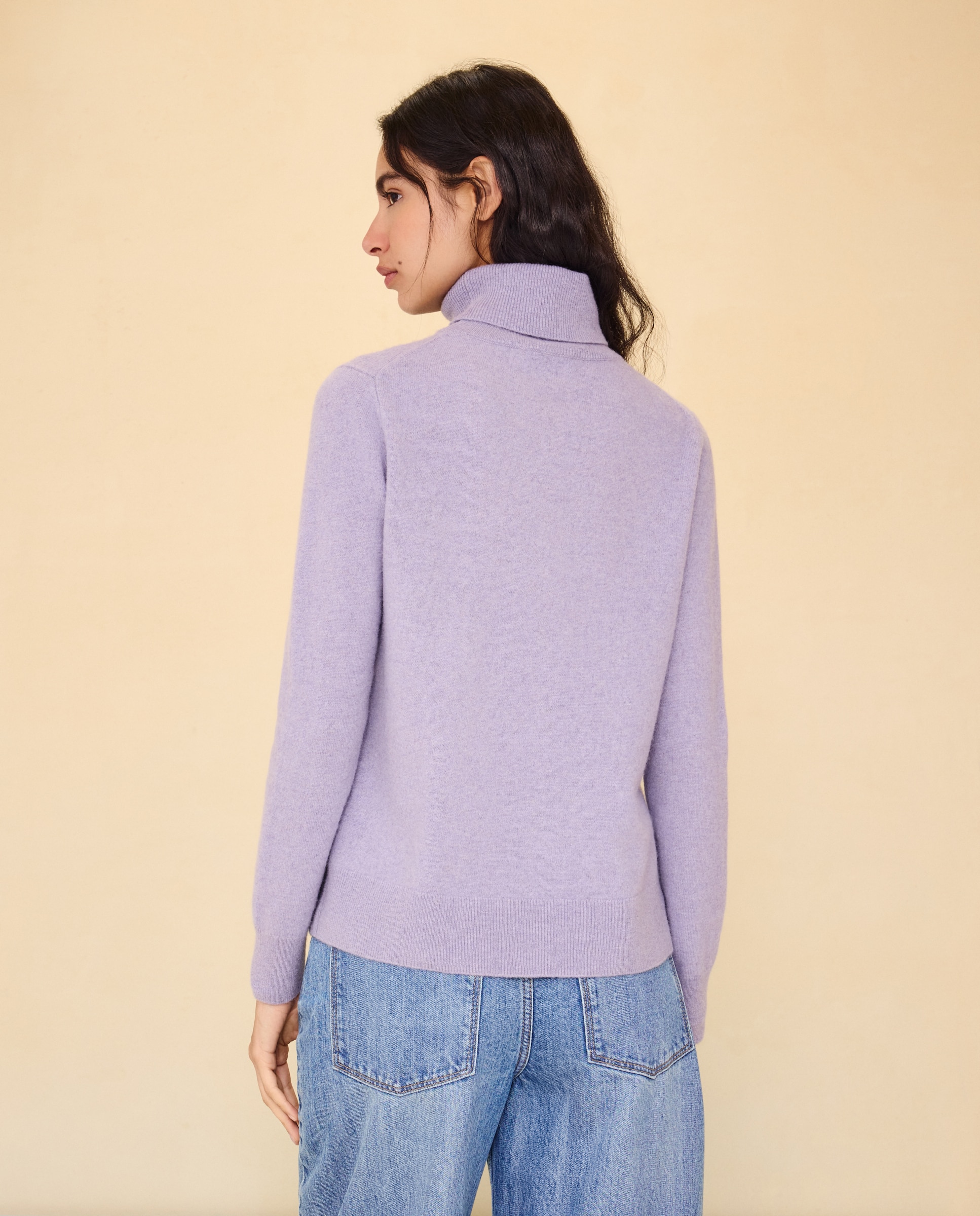 Jersey cuello vuelto en lana con cashmere de mujer. - Easy Wear - 284 Lila 284 Lila-3