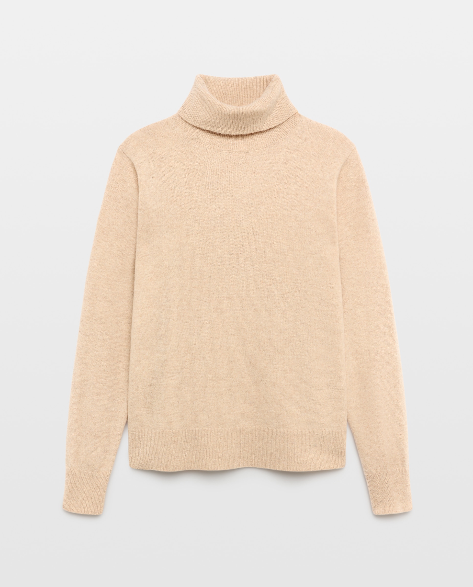 Jersey cuello vuelto en lana con cashmere de mujer. - Easy Wear - Beige Beige-4