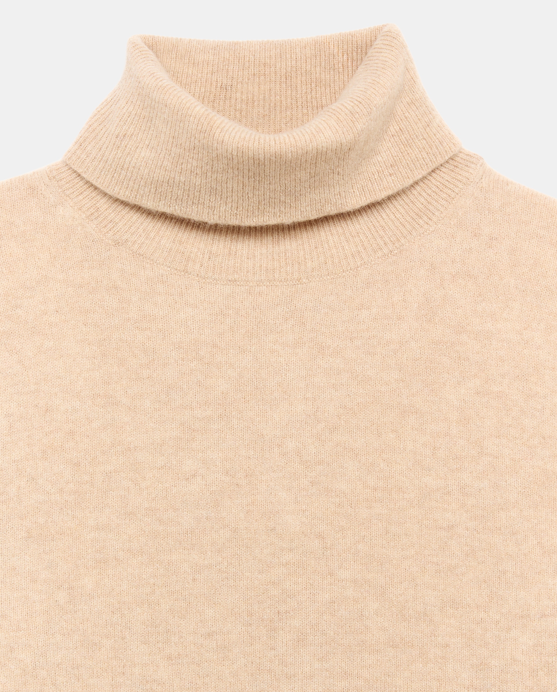 Jersey cuello vuelto en lana con cashmere de mujer. - Easy Wear - Beige Beige-5