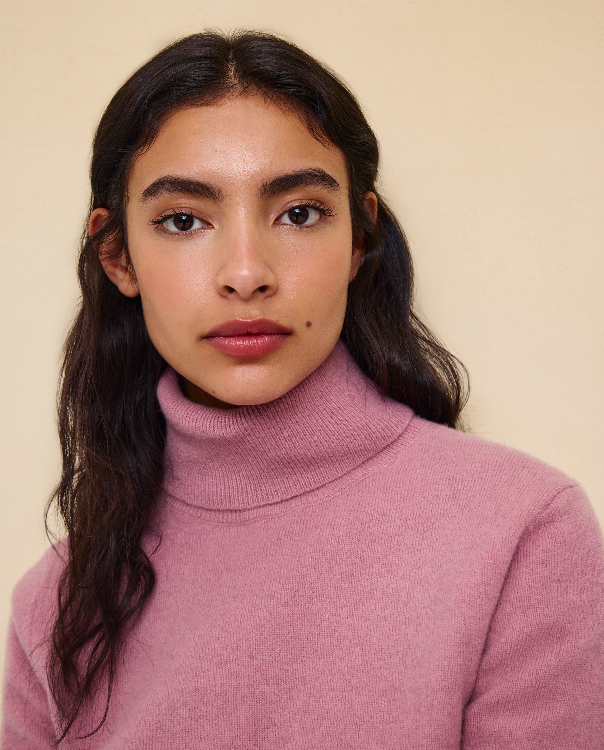 Jersey cuello vuelto en lana con cashmere de mujer. - Easy Wear - 200 Rosa 200 Rosa-4