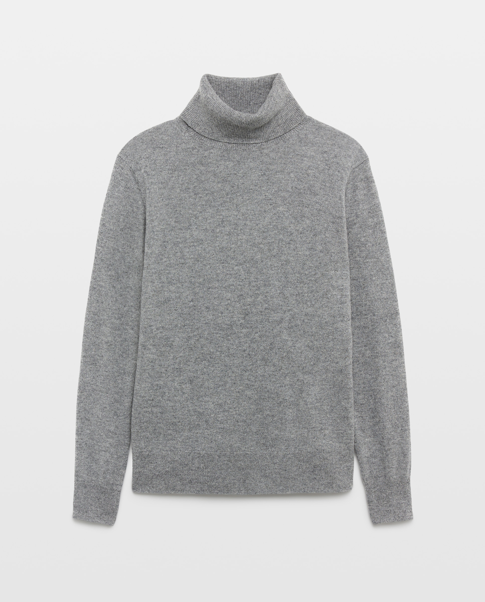 Jersey cuello vuelto en lana con cashmere de mujer. - Easy Wear - 820 Gris medio 820 Gris medio-5