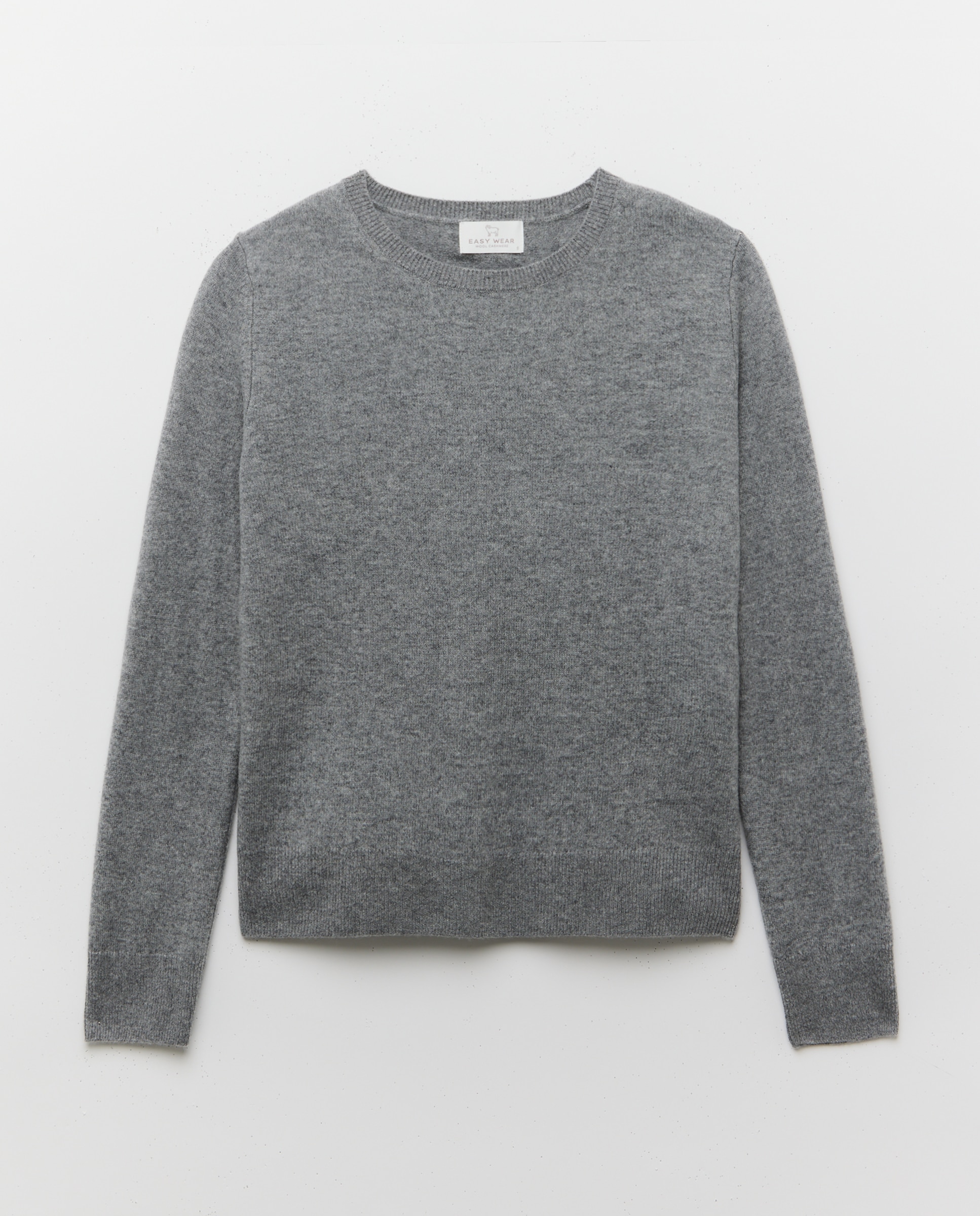 Jersey cuello redondo en lana con cashmere de mujer. - Easy Wear - 820 Gris medio 820 Gris medio-1