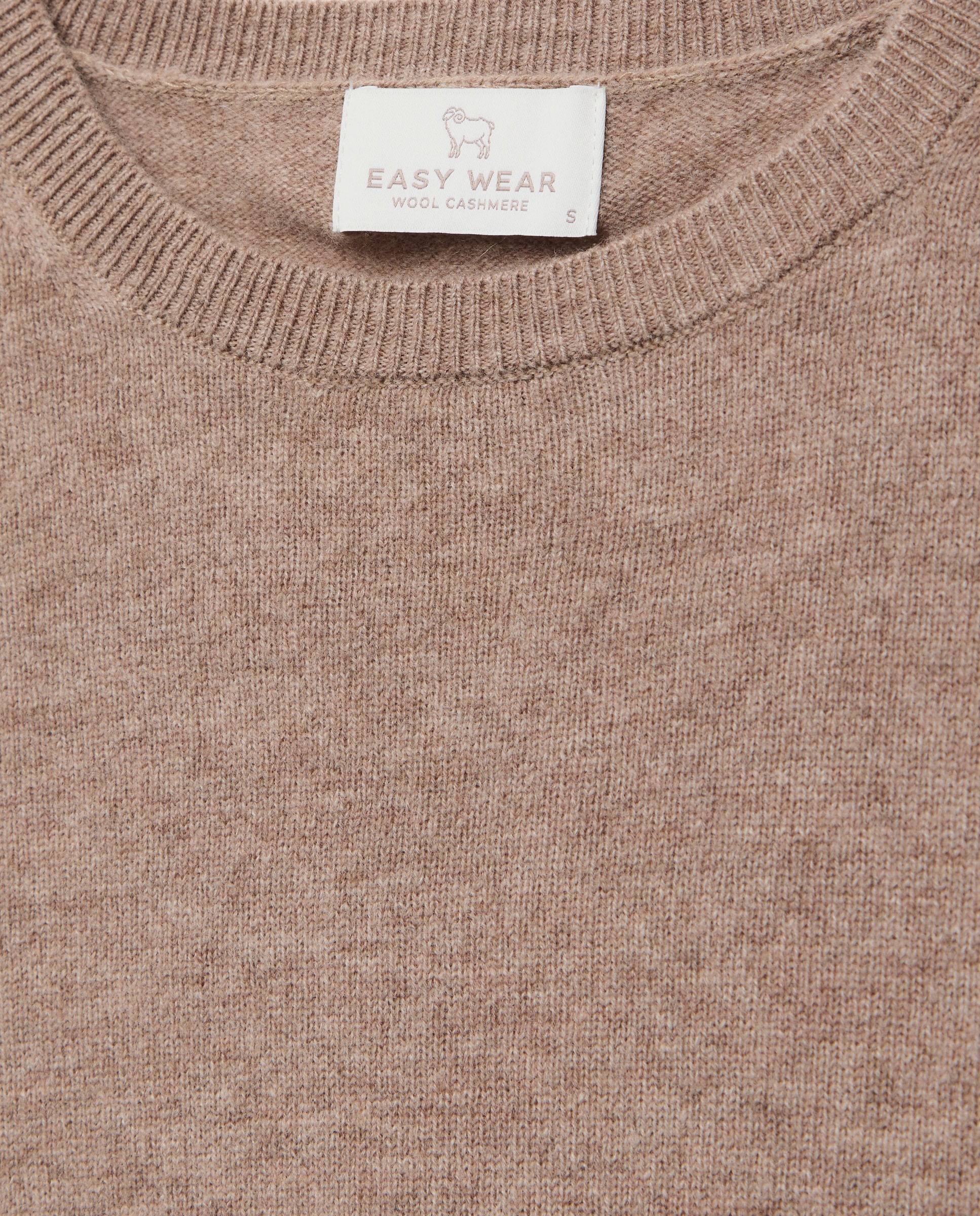 Jersey cuello redondo en lana con cashmere de mujer. - Easy Wear - Visón claro Visón claro-2