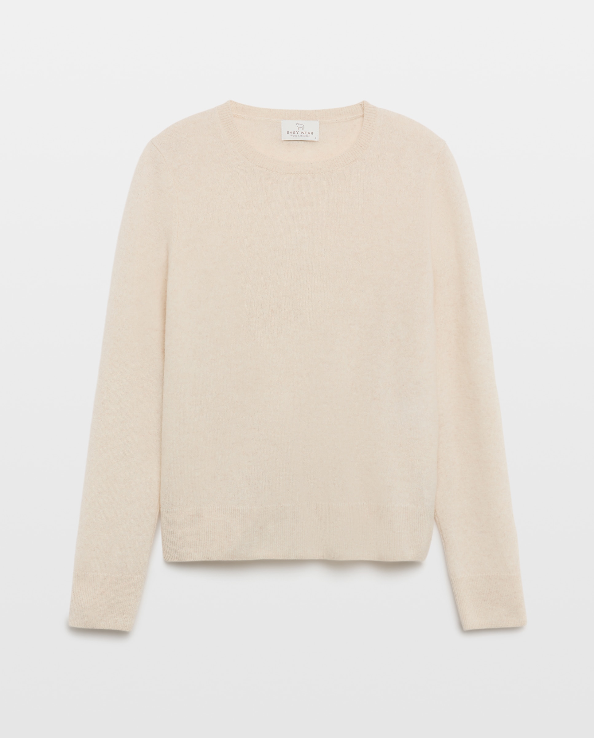 Jersey cuello redondo en lana con cashmere de mujer. - Easy Wear - 120 Crudo 120 Crudo-1