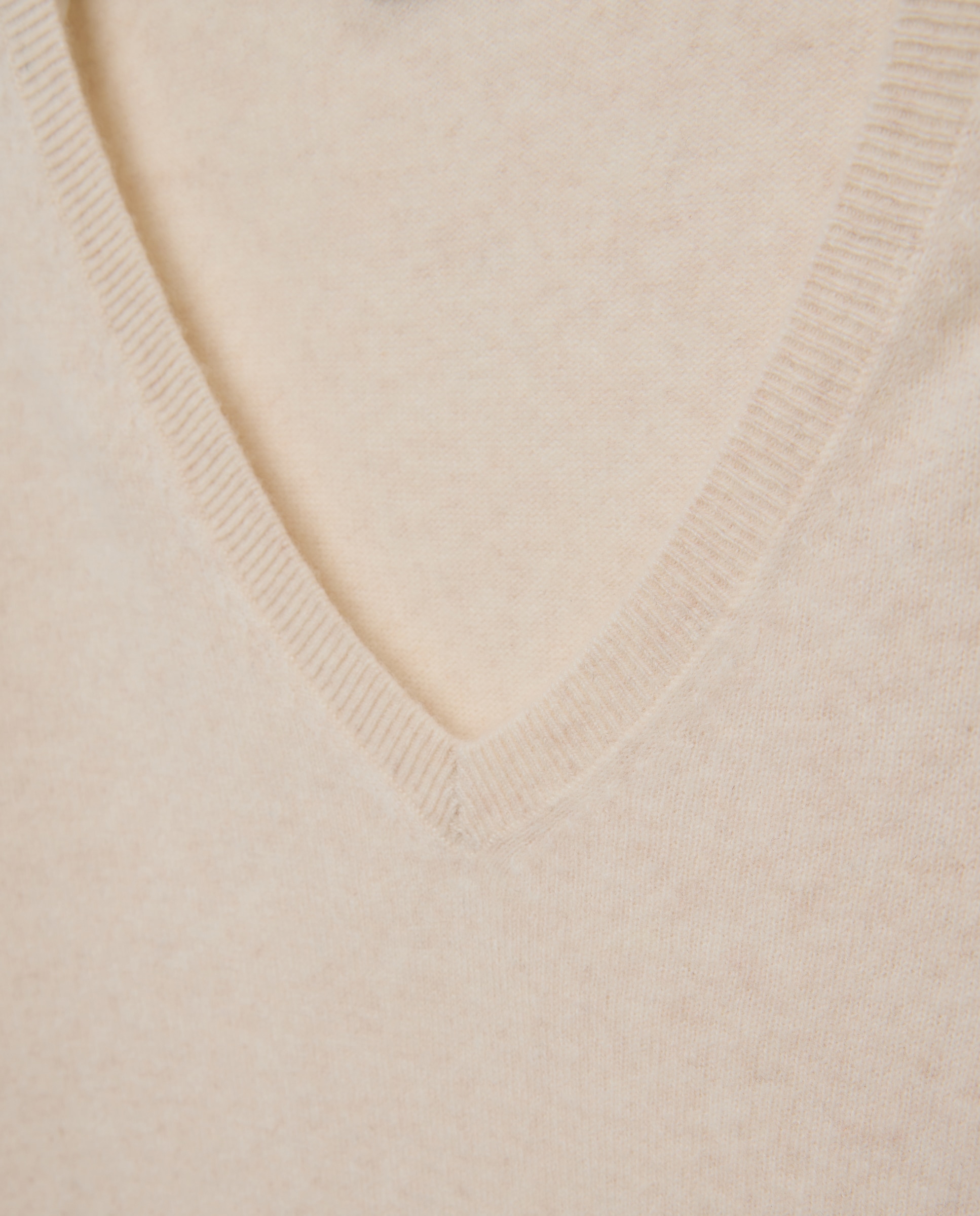 Jersey cuello pico en lana con cashmere de mujer. - Easy Wear - 120 Crudo 120 Crudo-5