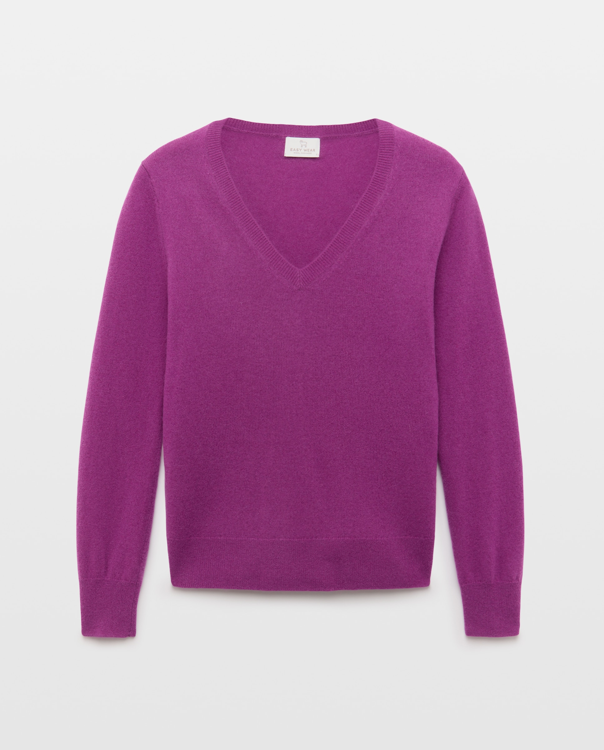 Jersey cuello pico en lana con cashmere de mujer. - Easy Wear - Buganvilla Buganvilla-4