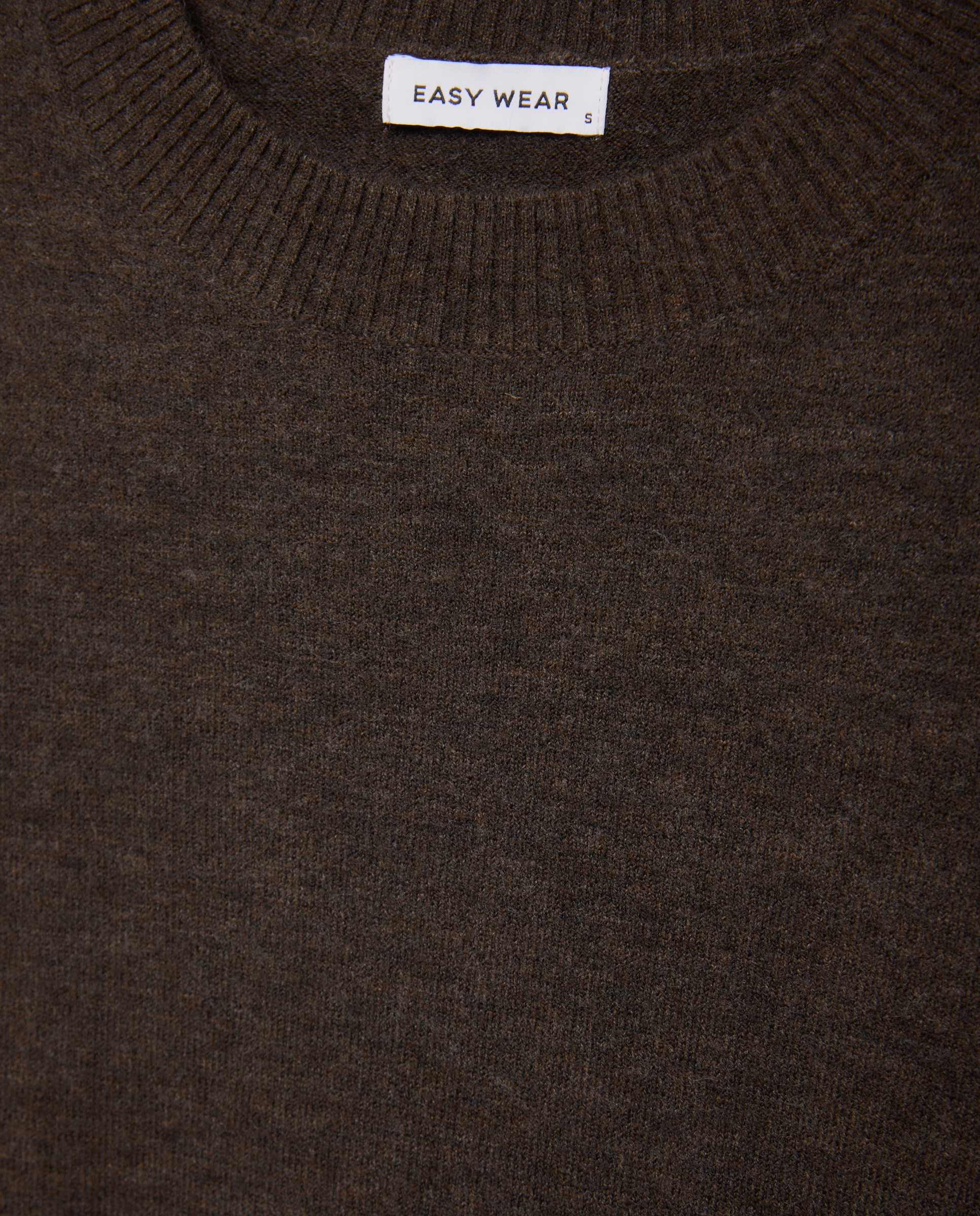 Camisola de Malha Relaxed Fit com Decote Redondo Castanho-5