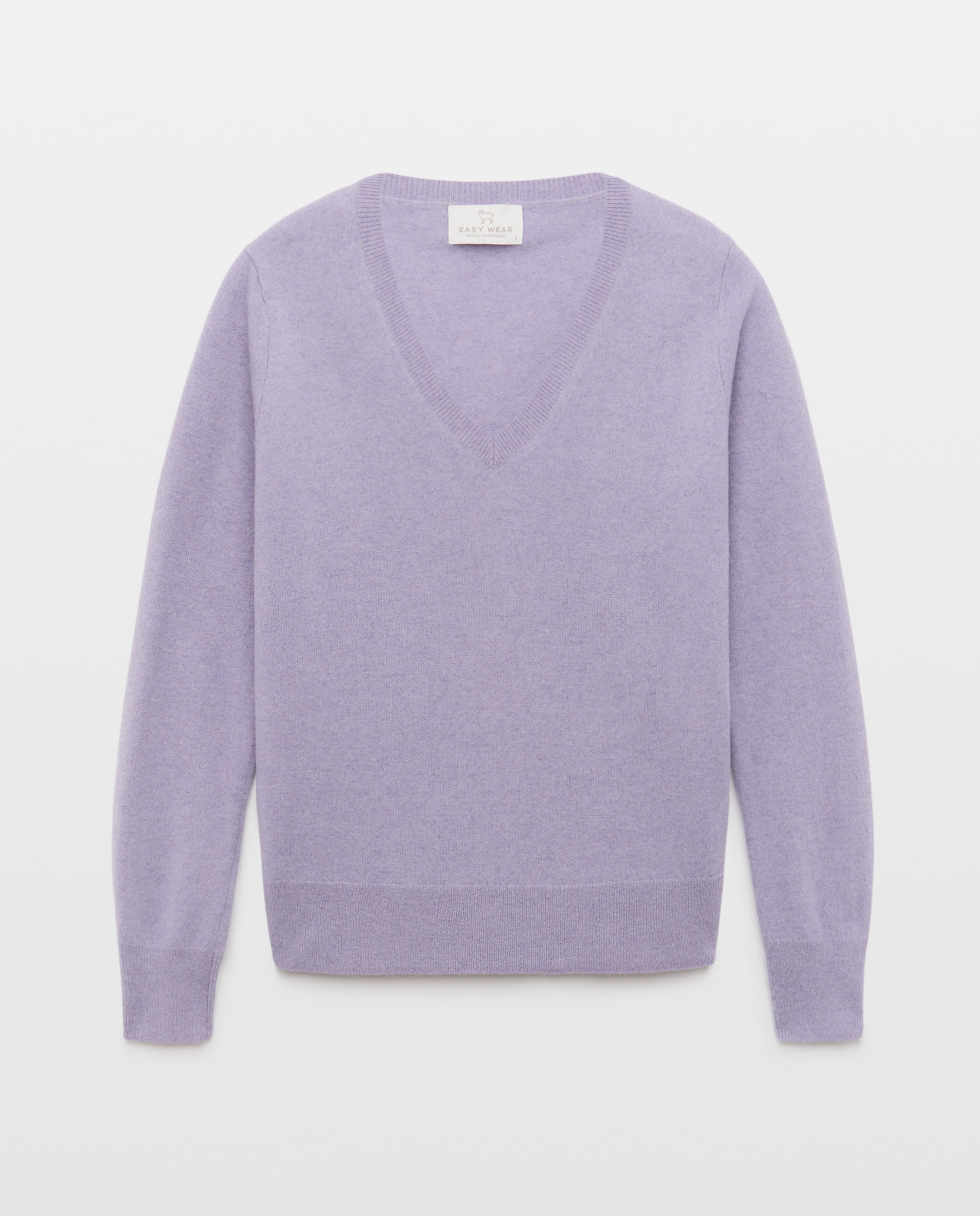 Jersey cuello pico en lana con cashmere de mujer. - Easy Wear - 284 Lila 284 Lila-5
