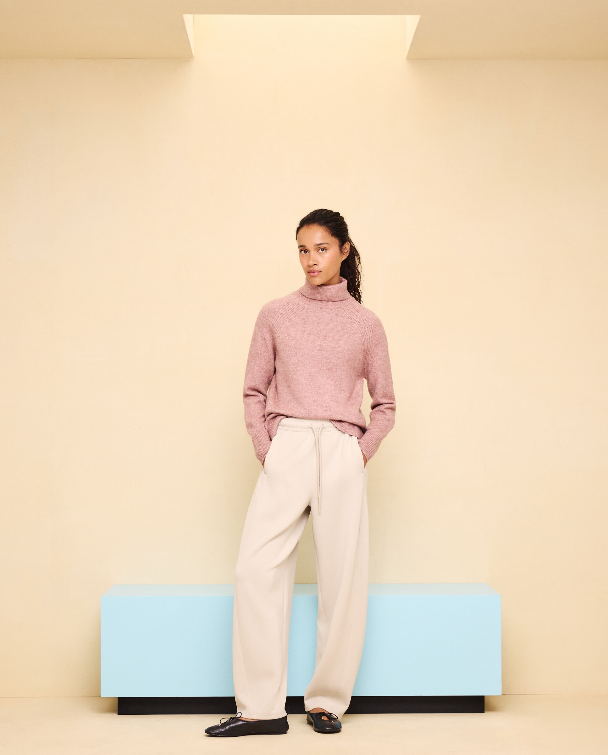 Jersey cuello alto soft de mujer - Easy Wear - 220 Rosa palo 220 Rosa palo-1