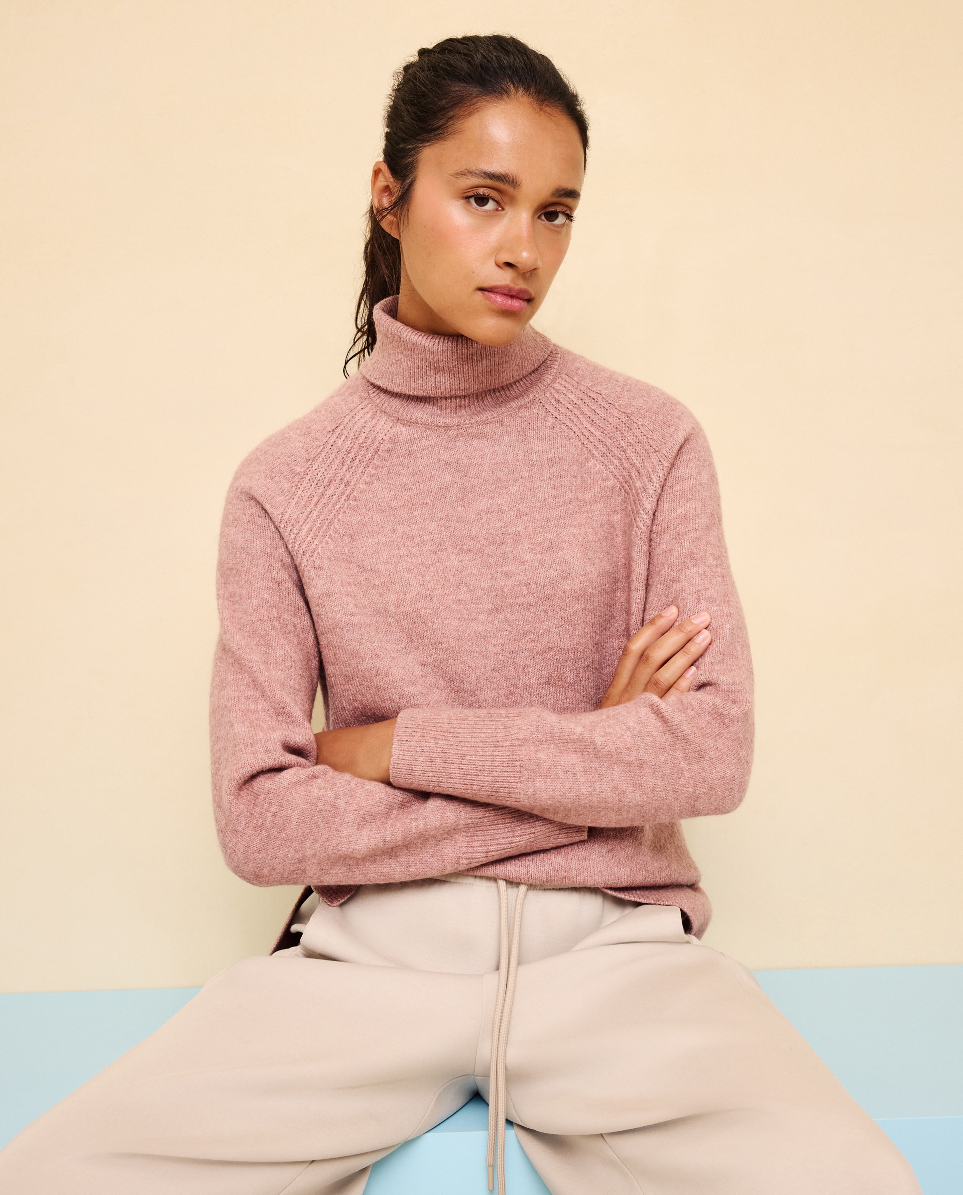 Jersey cuello alto soft de mujer - Easy Wear - 220 Rosa palo 220 Rosa palo-2