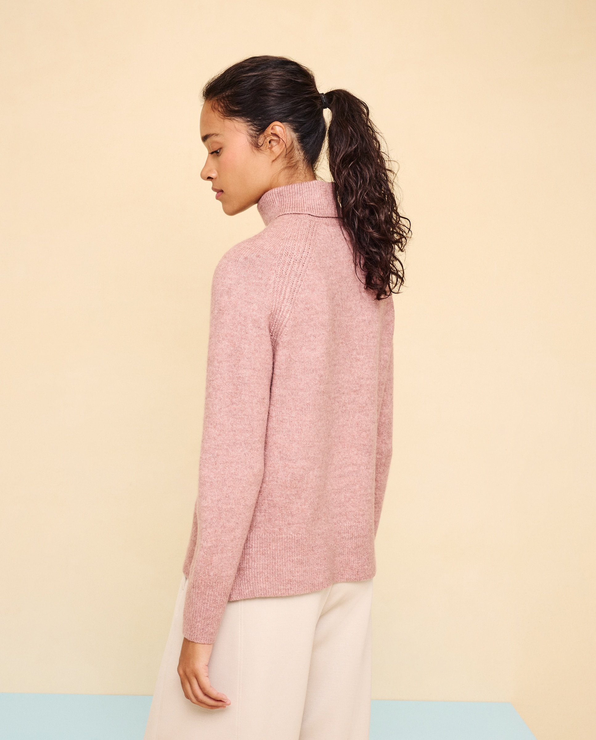 Jersey cuello alto soft de mujer - Easy Wear - 220 Rosa palo 220 Rosa palo-3
