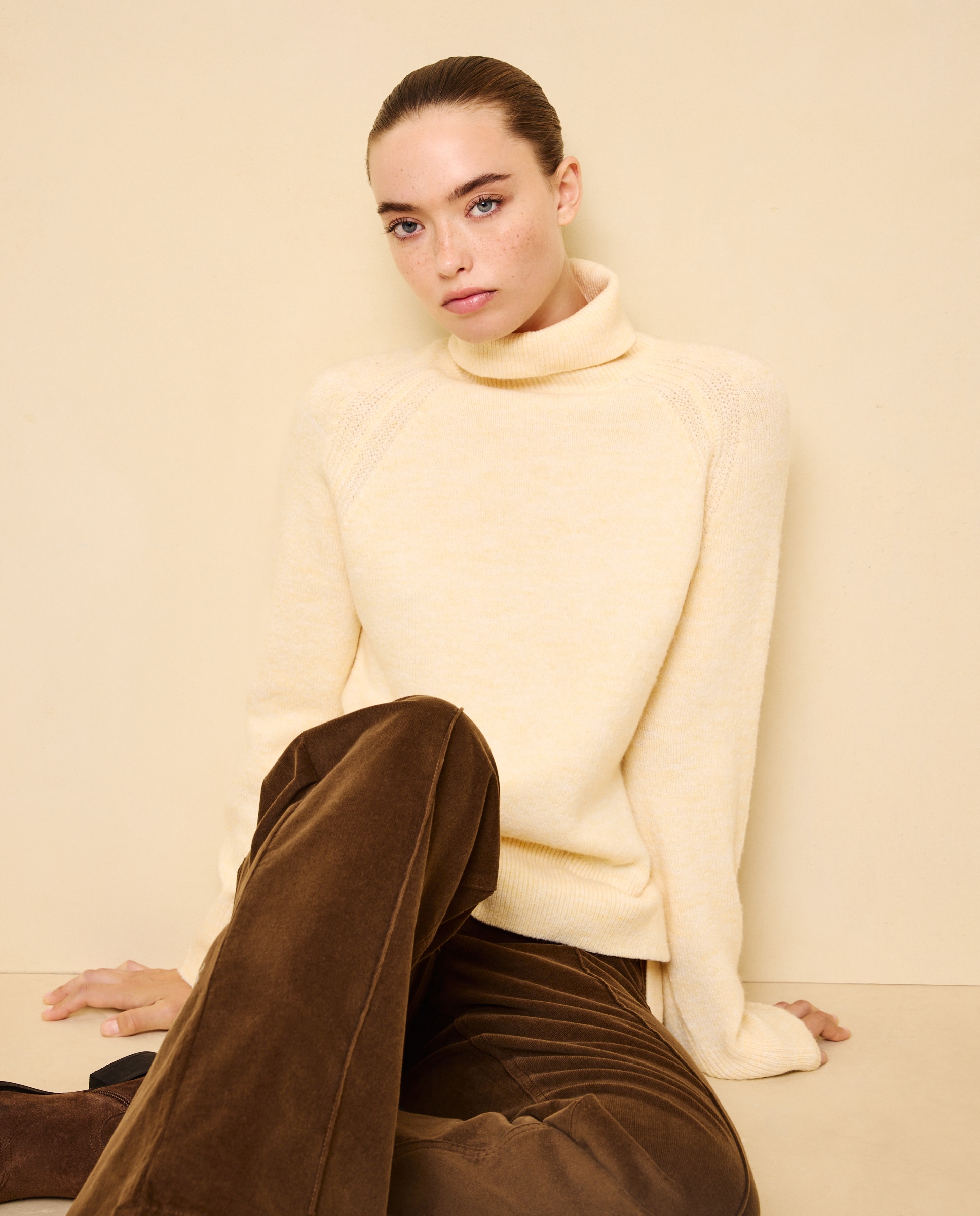 Jersey cuello alto soft de mujer - Easy Wear - 150 Vainilla 150 Vainilla-1