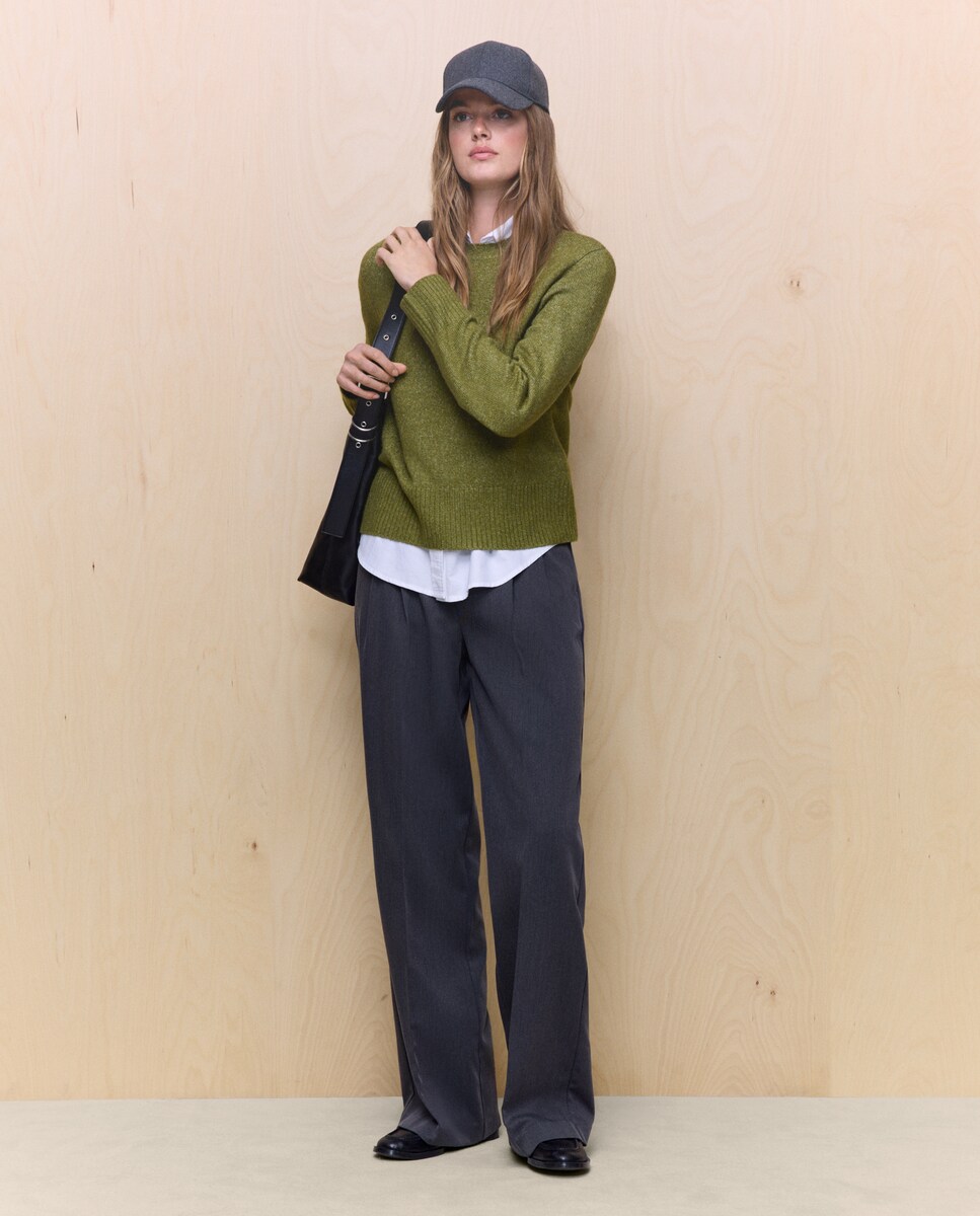 Camisola de Malha Soft com Decote Redondo Sabão-2