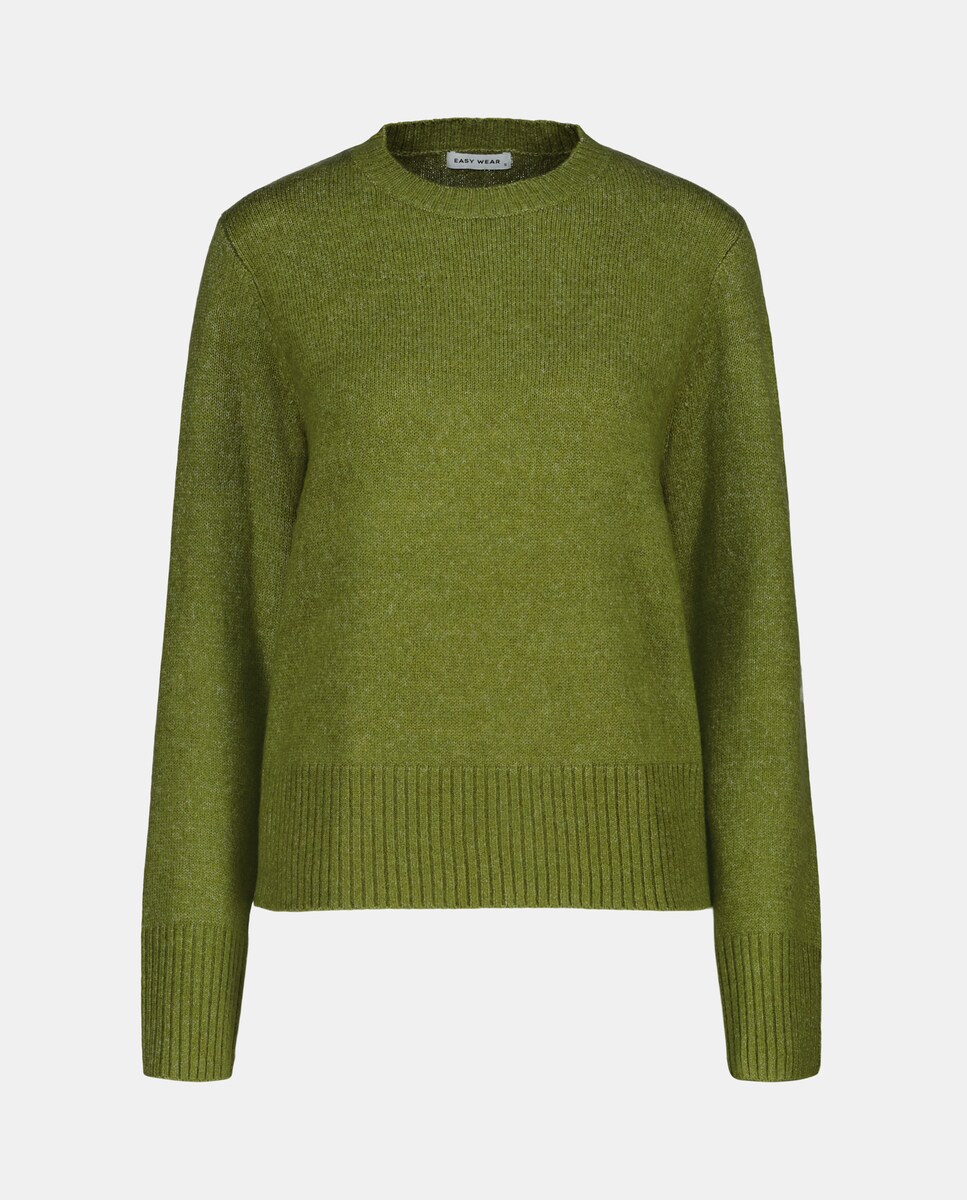 Camisola de Malha Soft com Decote Redondo Sabão-5