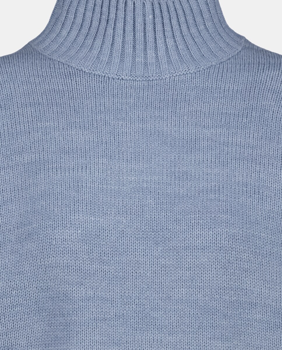 Camisola de Malha Lisa com Gola Alta 471 Índigo-6