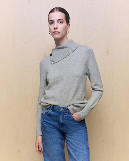 Imagen 0 de Jersey liso con botones de mujer