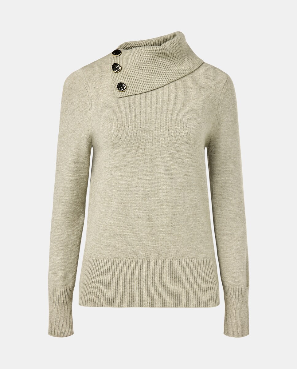 Camisola de Malha Lisa com Botões Sabão-5