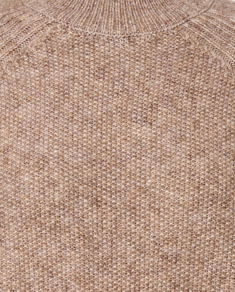 Camisola de Malha com Meia Gola e Estrutura de Malha Visom-Escuro-6