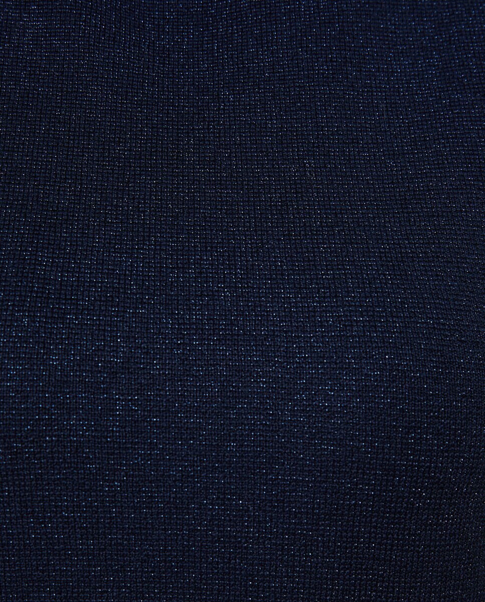 Camisola de Malha Lisa com Pregas no Ombro Azul-marinho-6