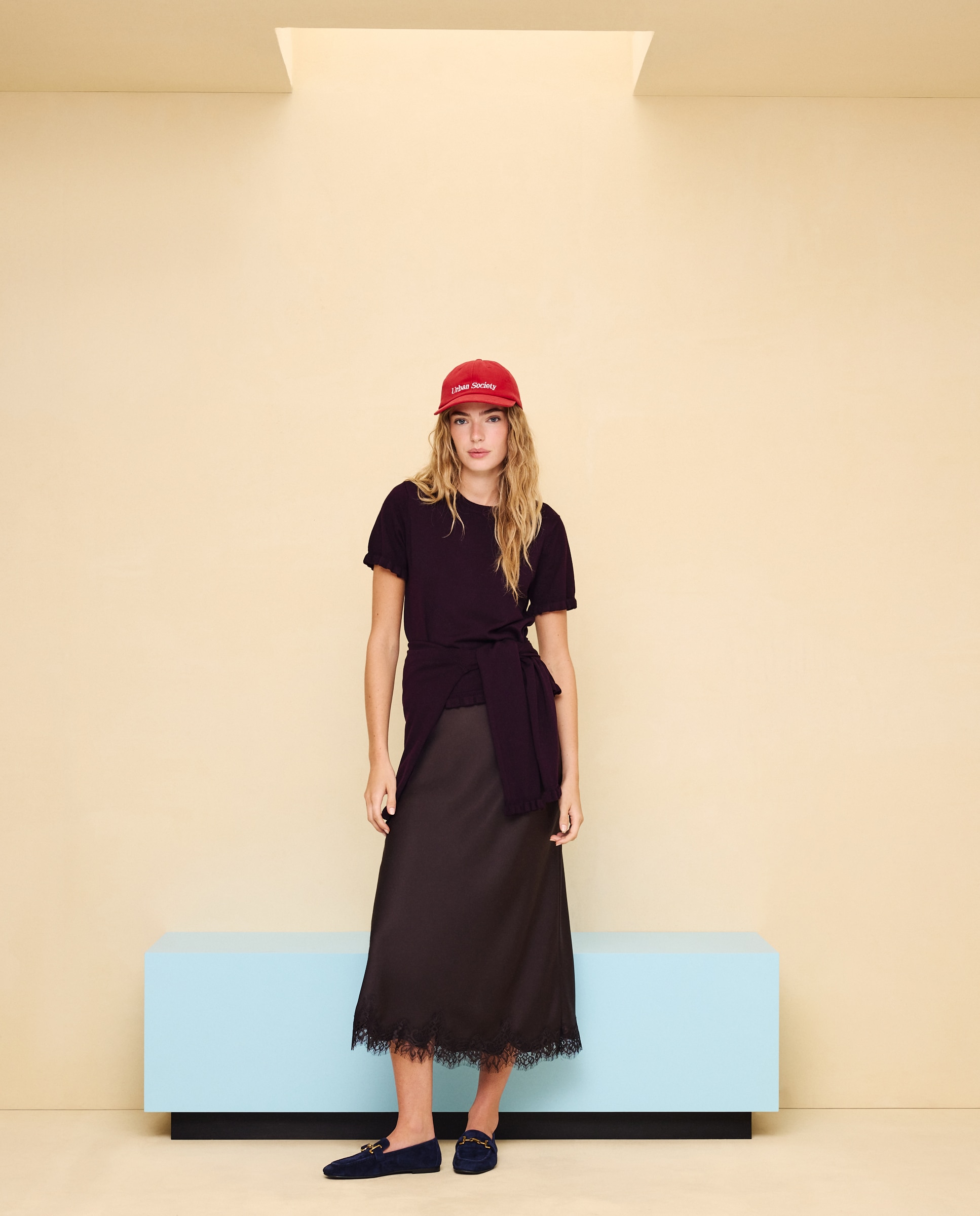 Imagen 3 de Jersey de mujer de manga corta con detalle de volantes - Easy Wear - 291 Berenjena 291 Berenjena