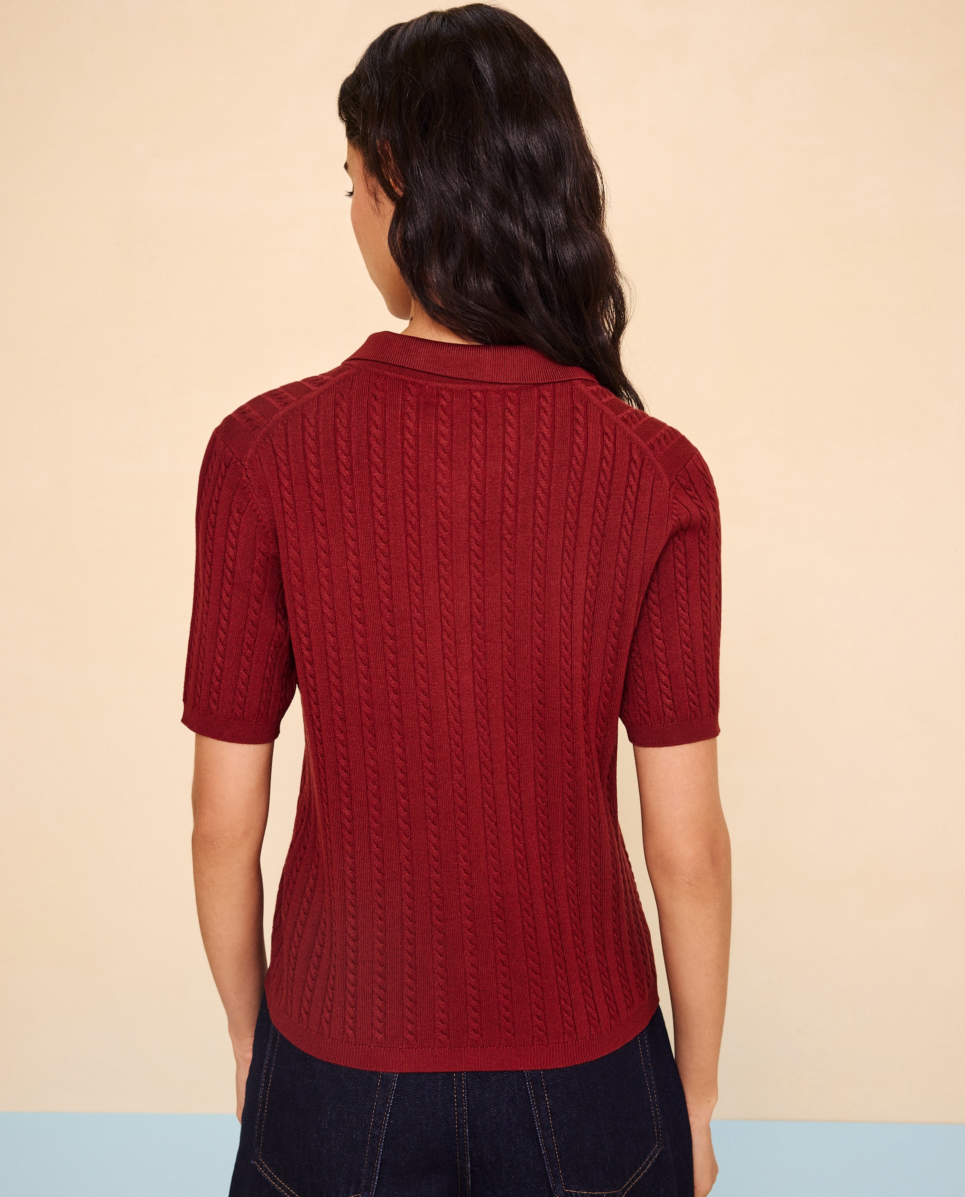 Jersey cuello polo con ochos de mujer - Easy Wear - 790 Bronce 790 Bronce-3