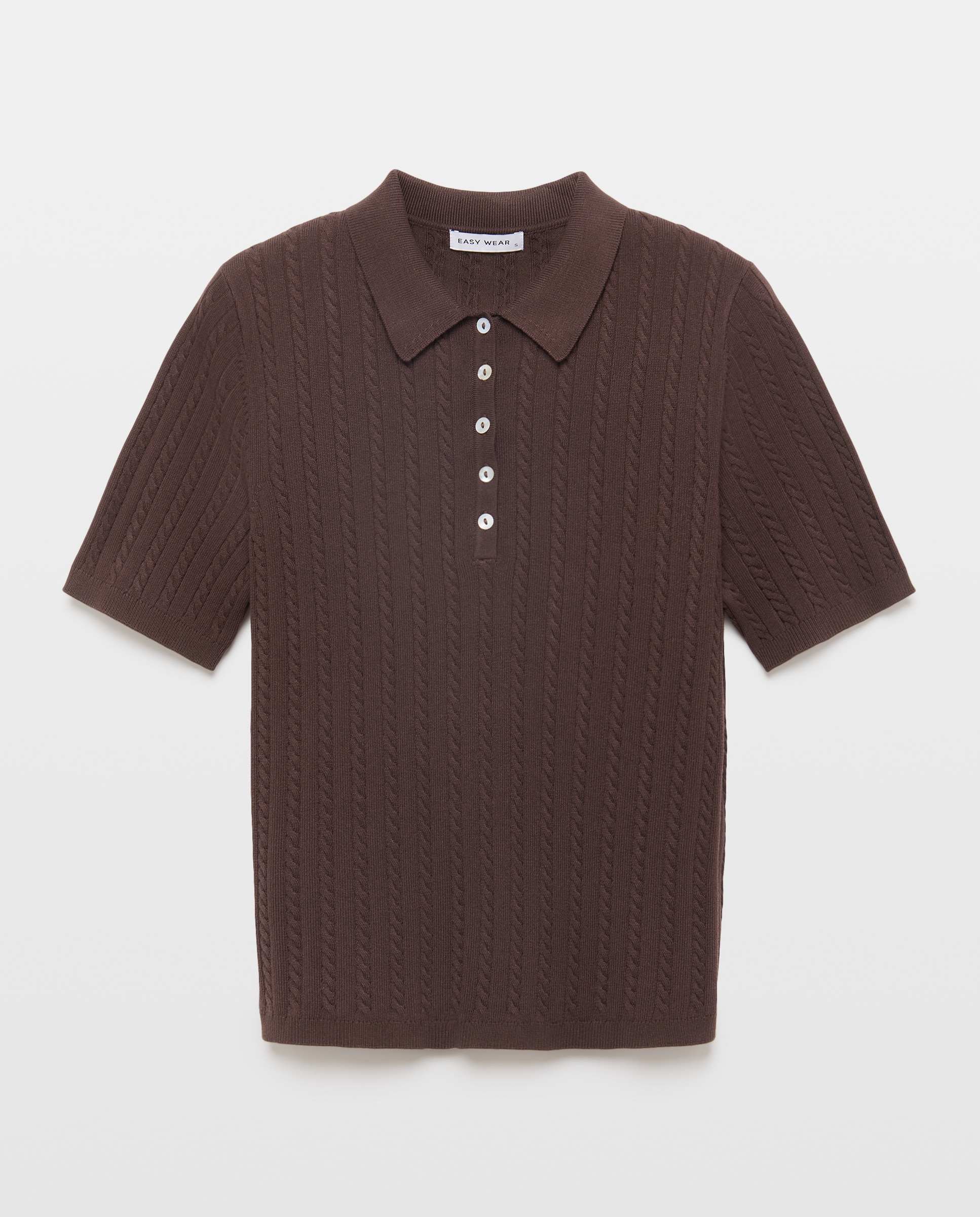 Jersey cuello polo con ochos de mujer - Easy Wear - Chocolate Chocolate-4