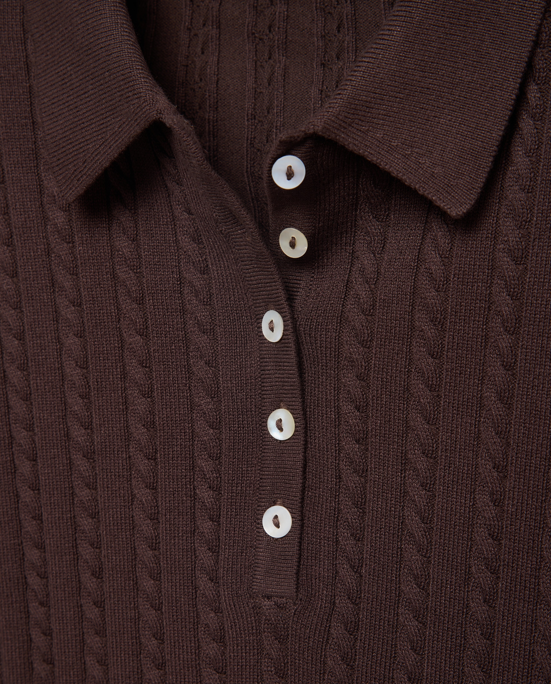 Jersey cuello polo con ochos de mujer - Easy Wear - Chocolate Chocolate-5