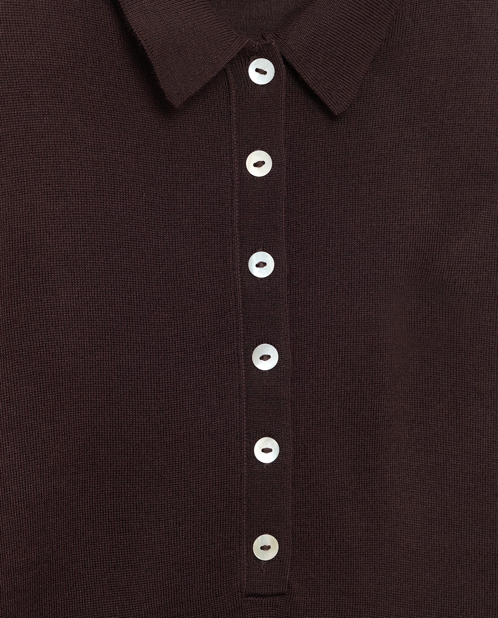 Jersey de mujer cuelllo polo con lana - Easy Wear - Marrón Marrón-2