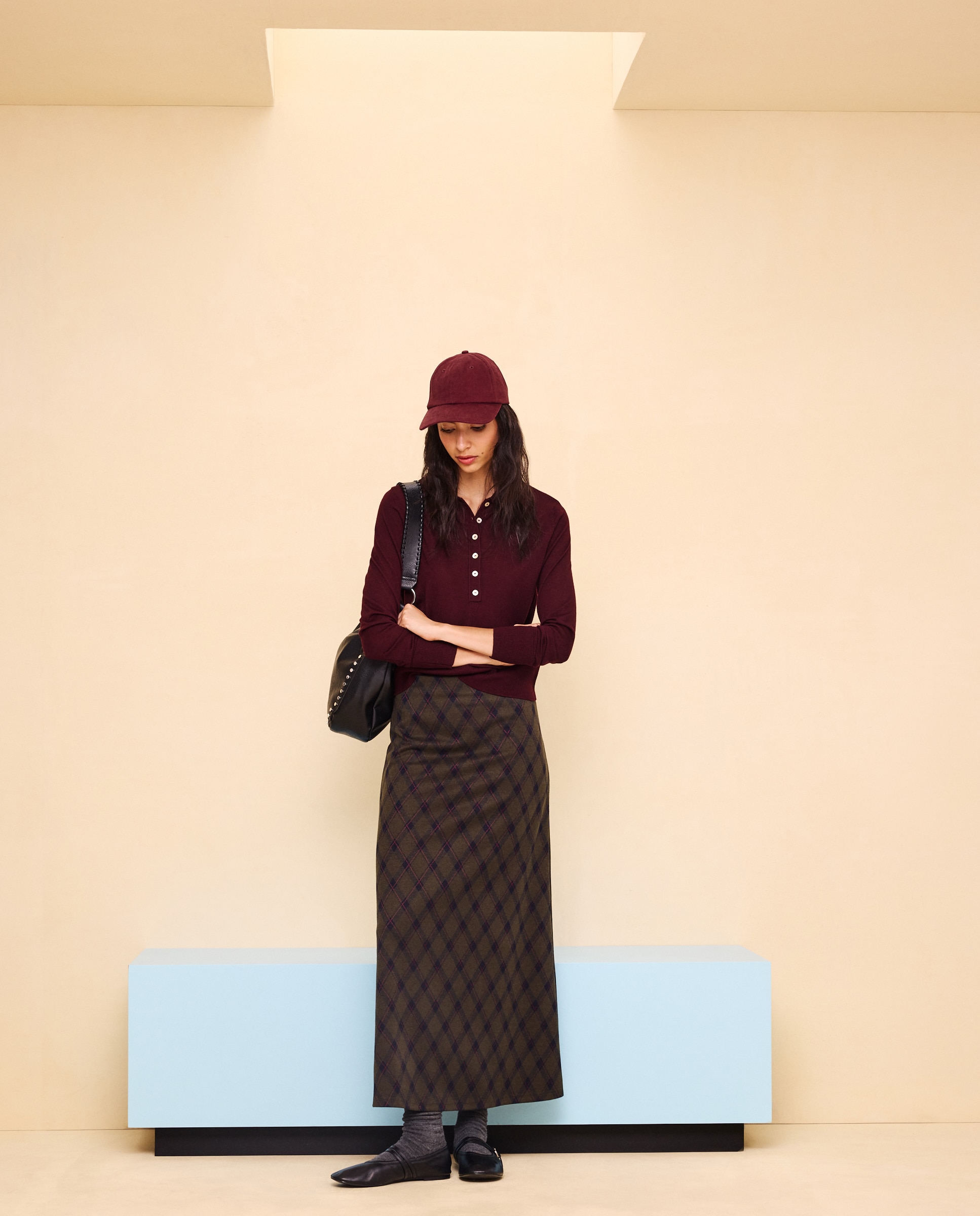Jersey de mujer cuelllo polo con lana - Easy Wear - Burdeos Burdeos-2