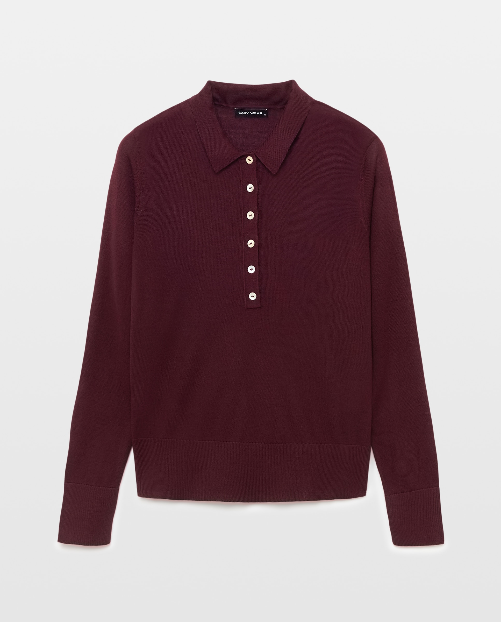 Jersey de mujer cuelllo polo con lana - Easy Wear - Burdeos Burdeos-4
