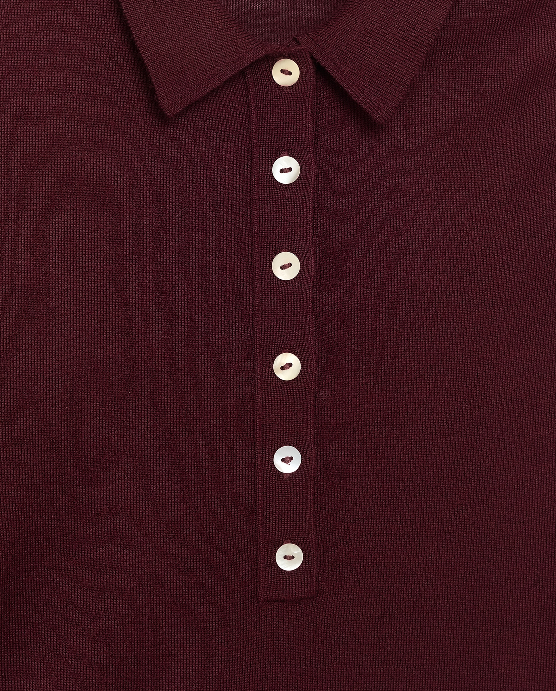 Jersey de mujer cuelllo polo con lana - Easy Wear - Burdeos Burdeos-5